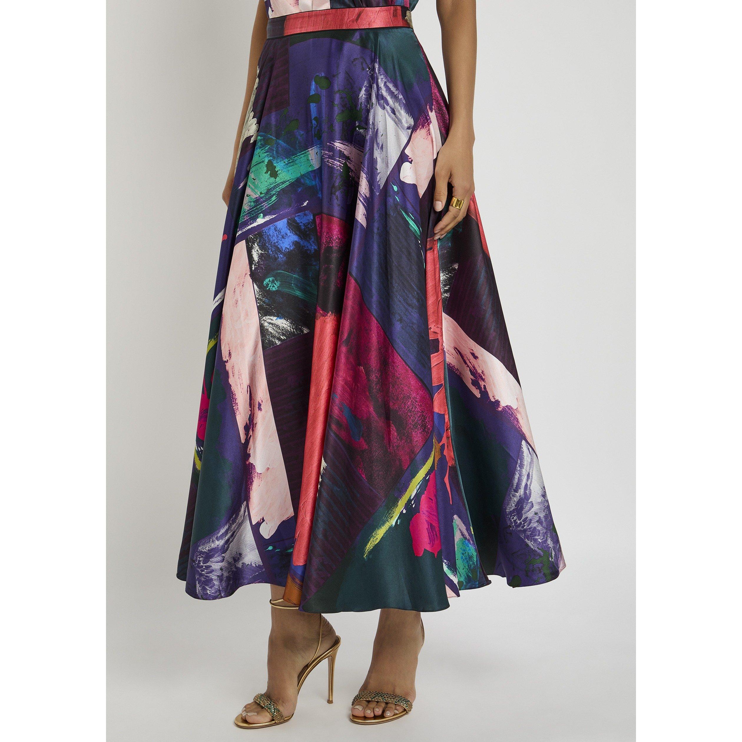 MULTI PRINT - Roksanda Ilincic - Women's Ameera Silk Midi Skirt - 2