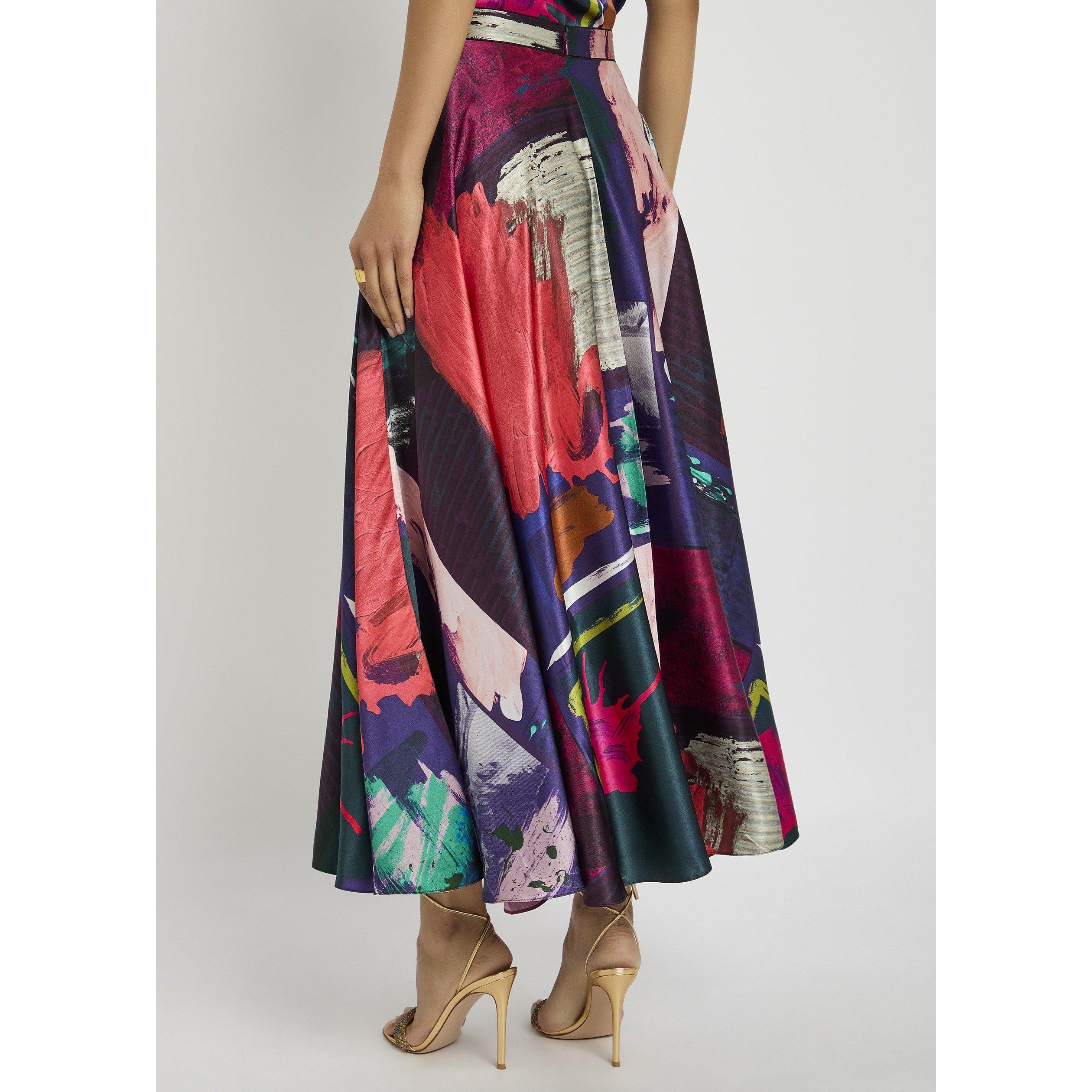 MULTI PRINT - Roksanda Ilincic - Women's Ameera Silk Midi Skirt - 3