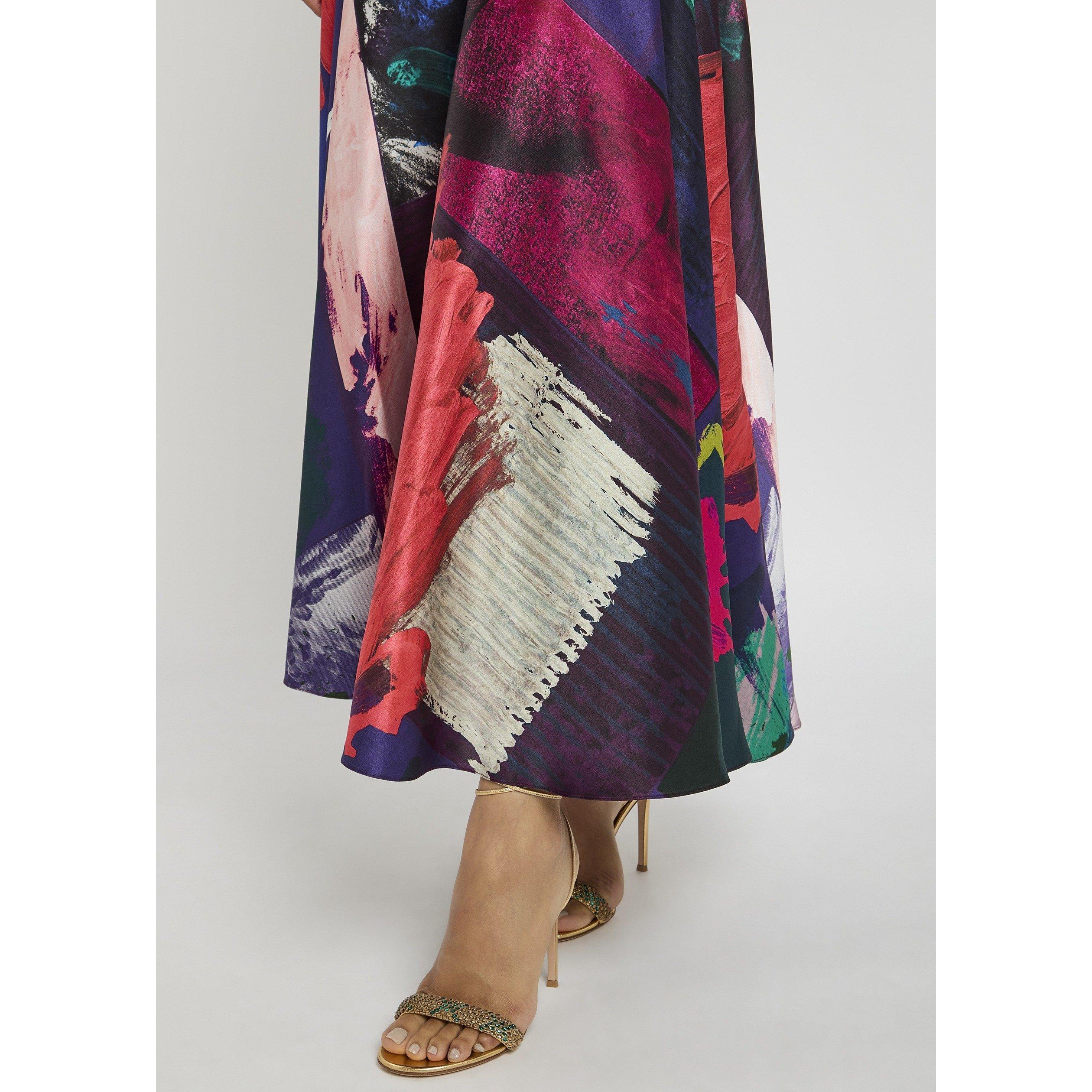 MULTI PRINT - Roksanda Ilincic - Women's Ameera Silk Midi Skirt - 4