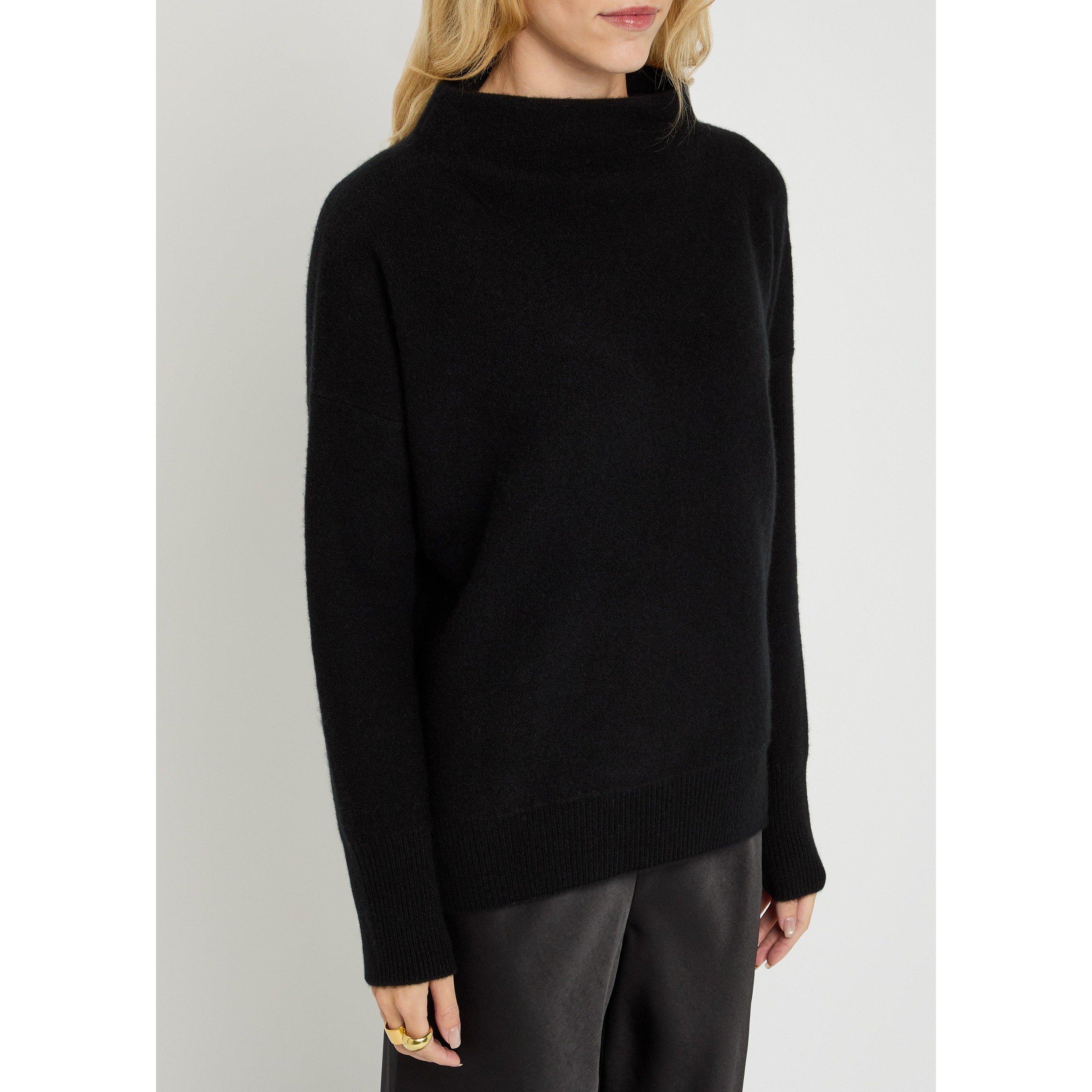 BLACK - Vince - KW BOILED FUNNEL NK PULLOVER - 2