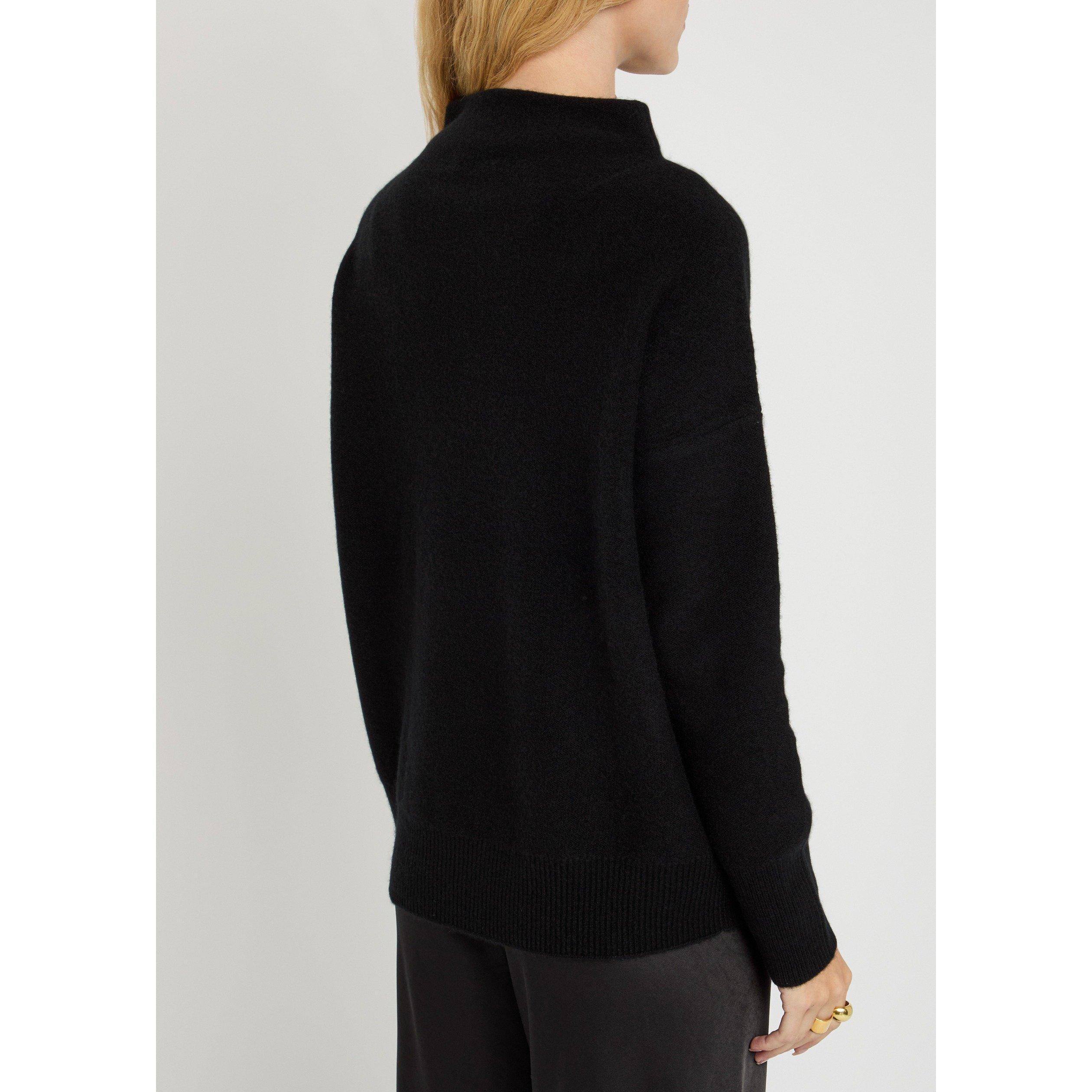 BLACK - Vince - KW BOILED FUNNEL NK PULLOVER - 3