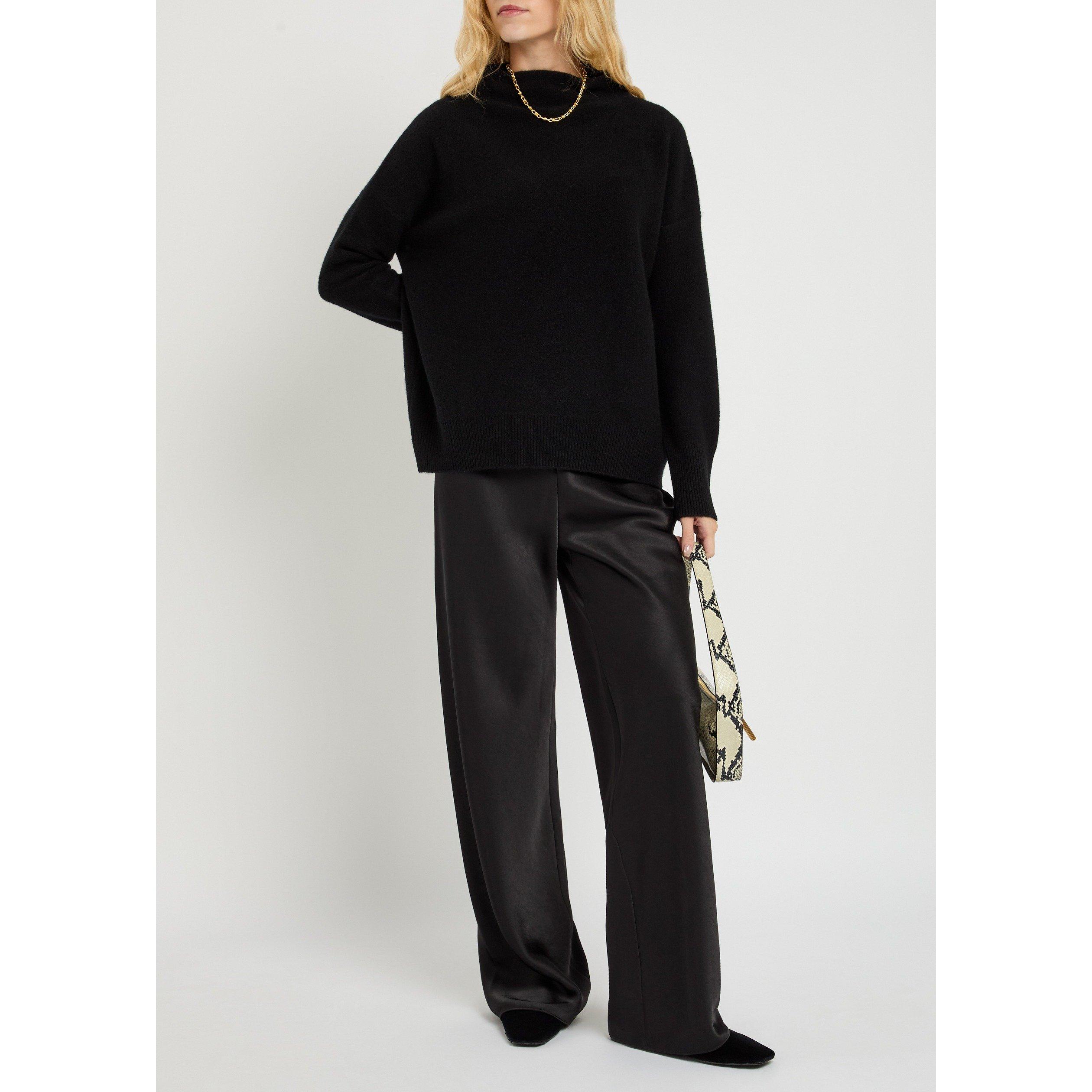 BLACK - Vince - KW BOILED FUNNEL NK PULLOVER - 5