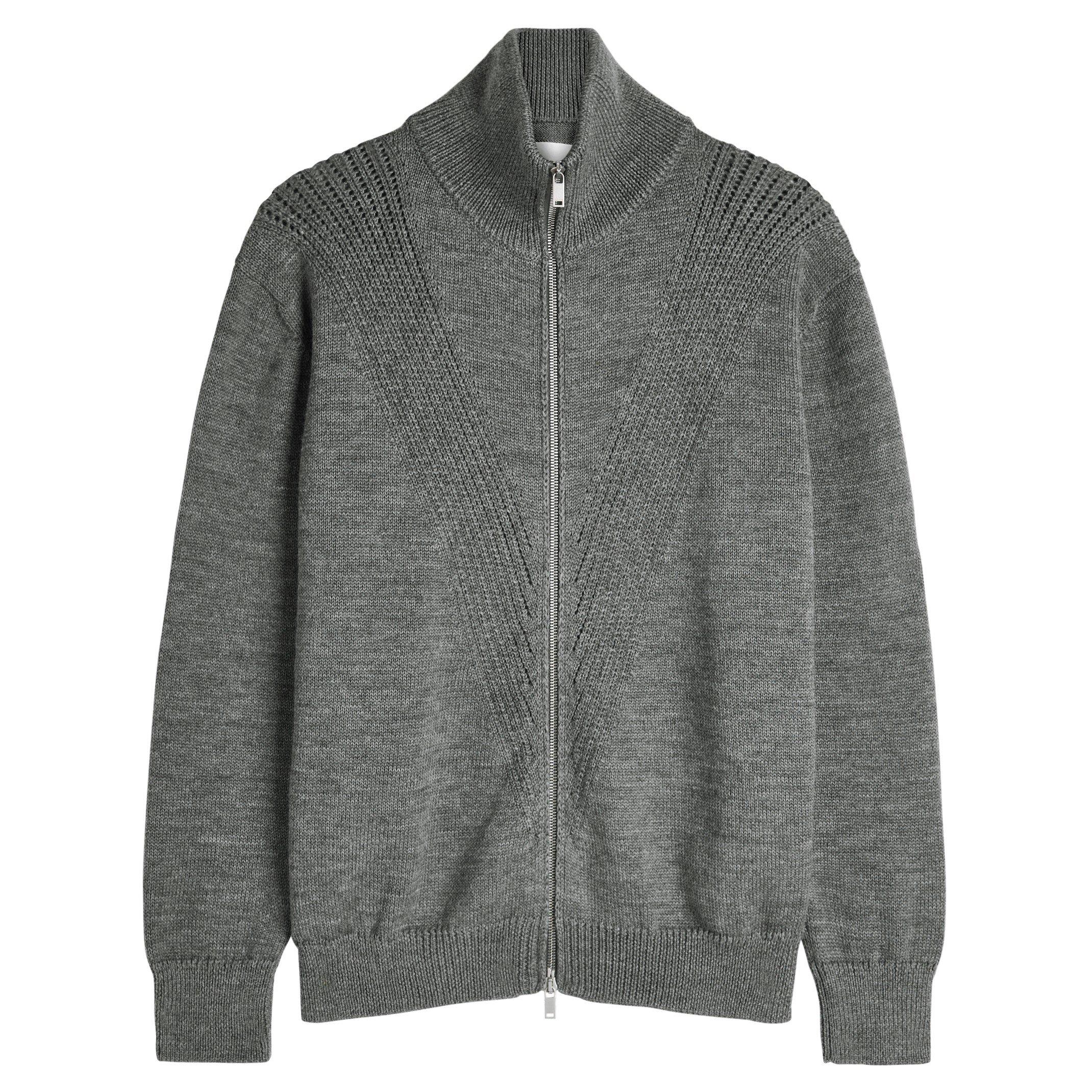 GREY - Jil Sander - JS HN LS ZIP UP CARDIGAN