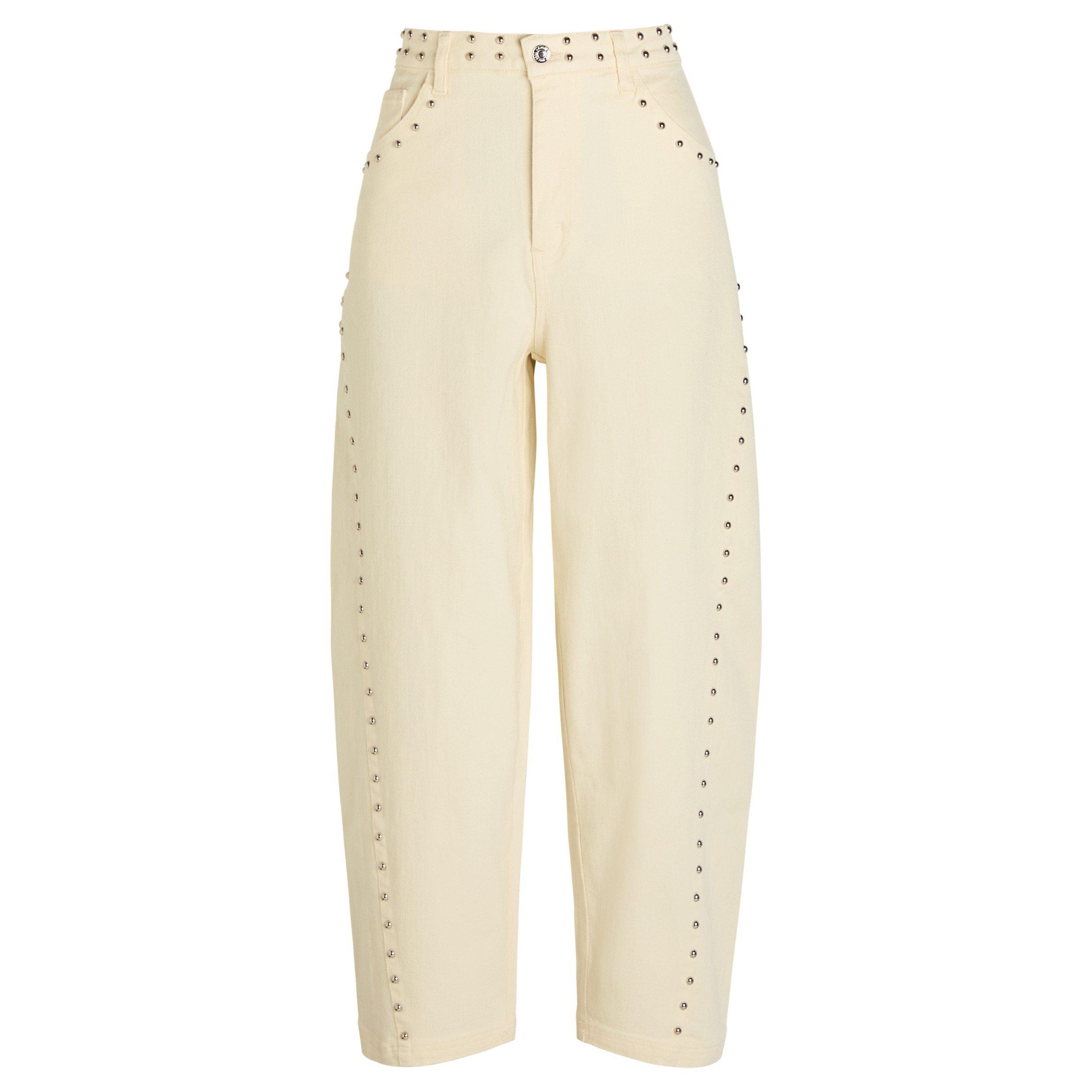 ECRU - Never Fully Dressed - J STUDDED BARREL JEANS