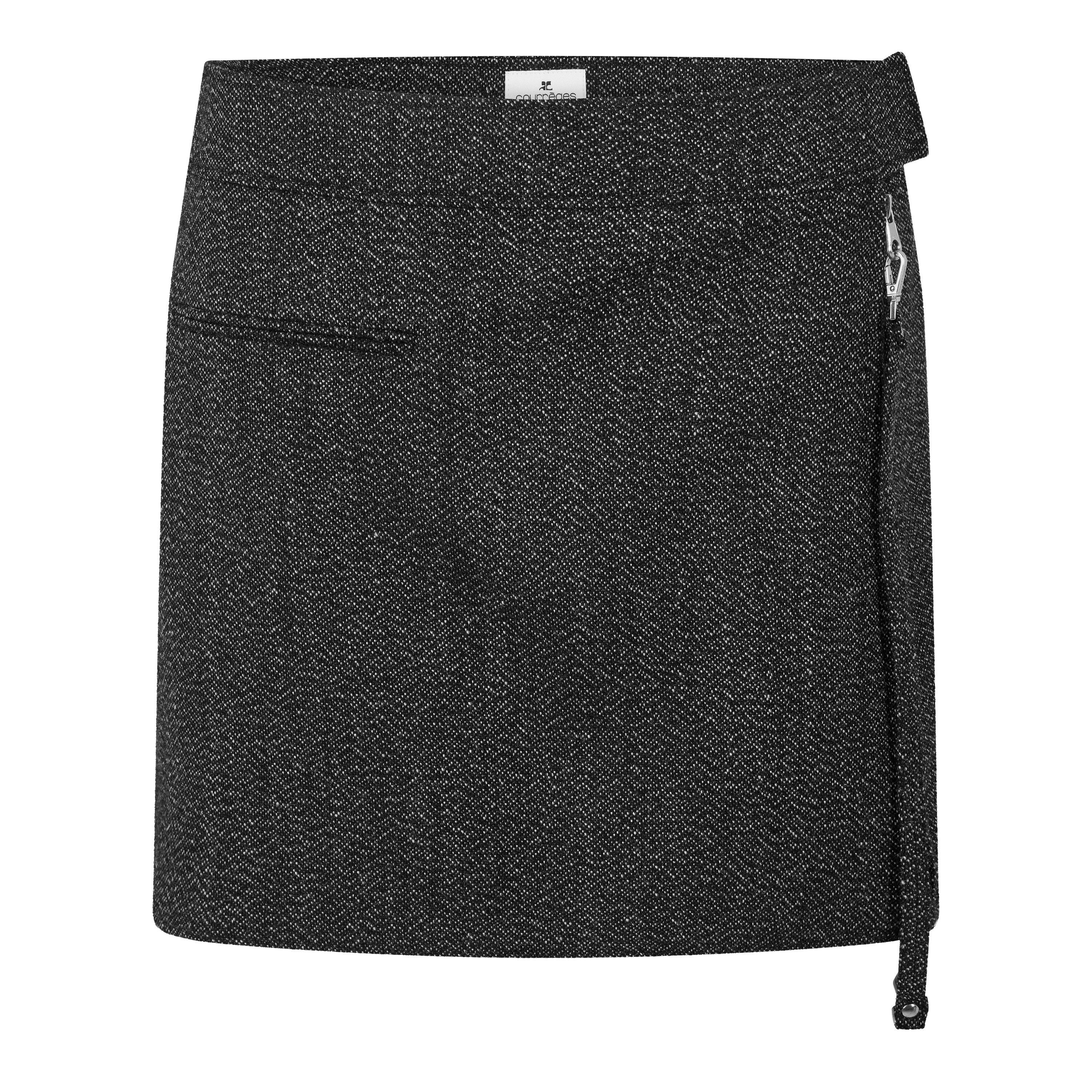 BLACK AND WHITE - Courreges - 2POCKET CAVIAR MINI SKIRT - 1