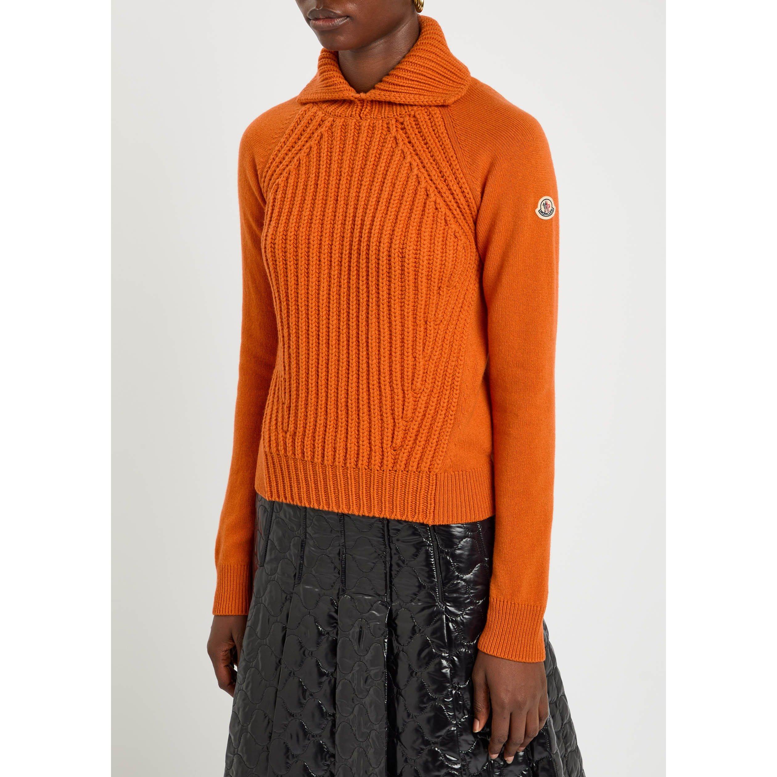 ORANGE - Moncler - Women's Wool and Cashmere Turtle-Neck Jumper - 2
