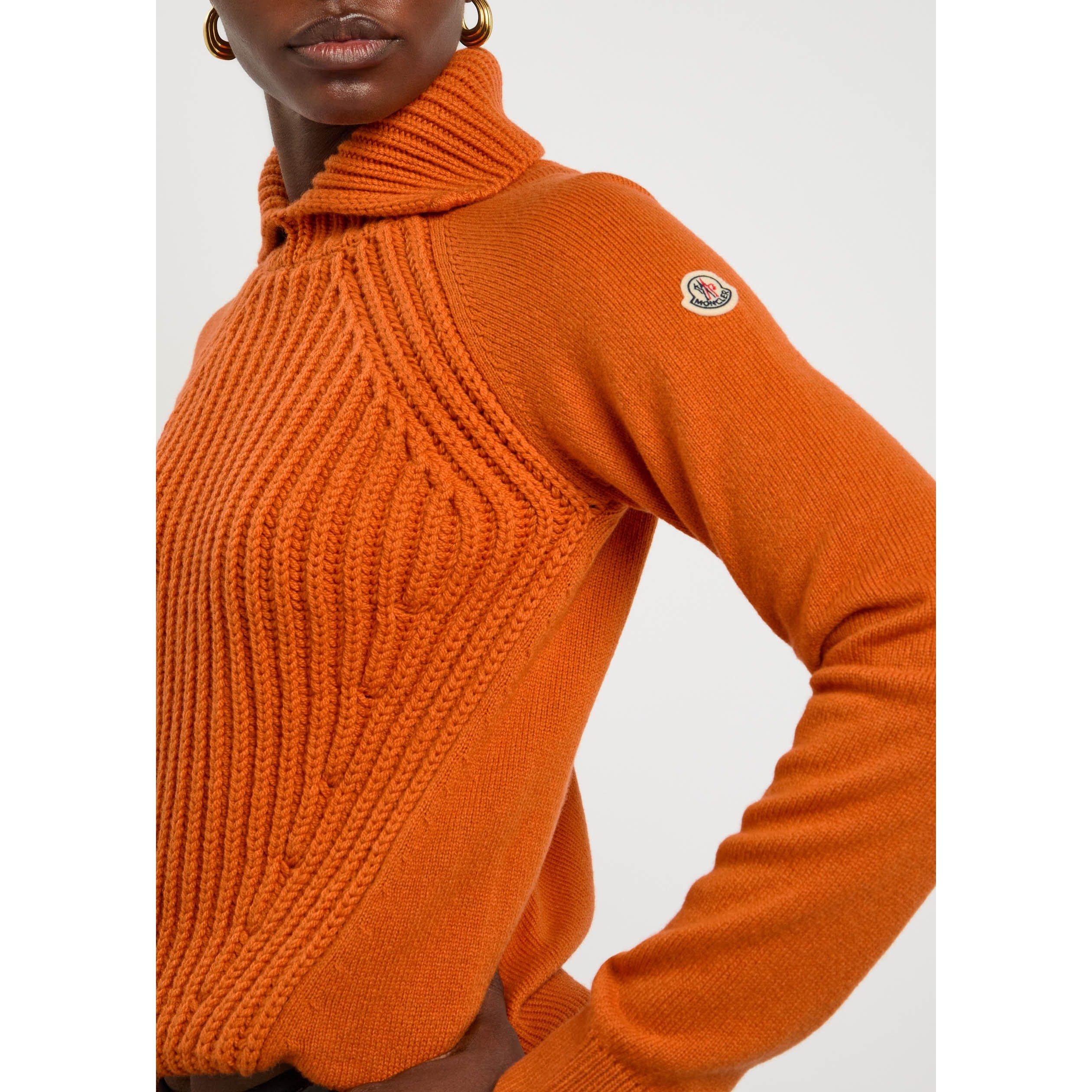 ORANGE - Moncler - Women's Wool and Cashmere Turtle-Neck Jumper - 4