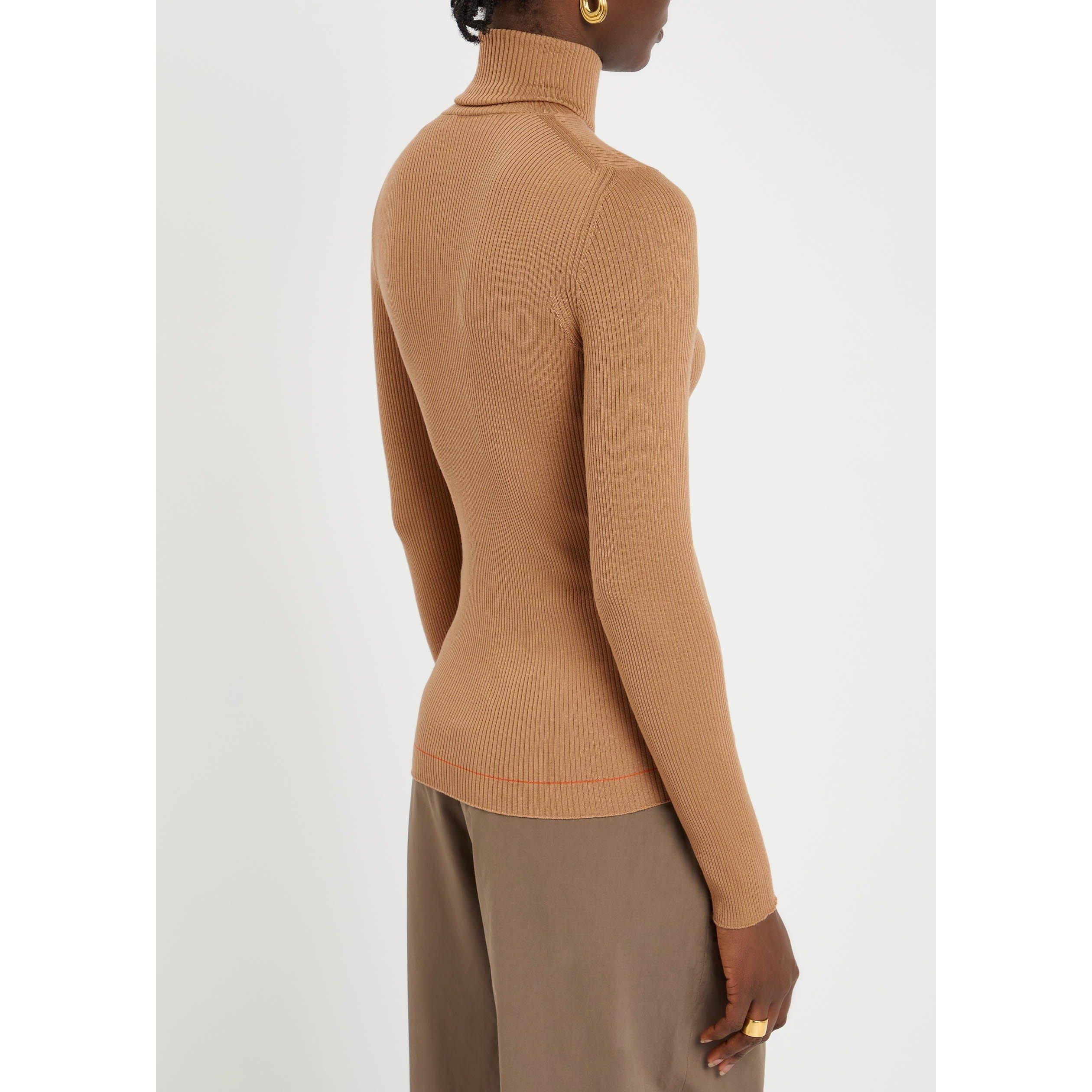 KHAKI - Moncler - Women's Wool Slim-Fit Turtle-Neck Jumper - 3