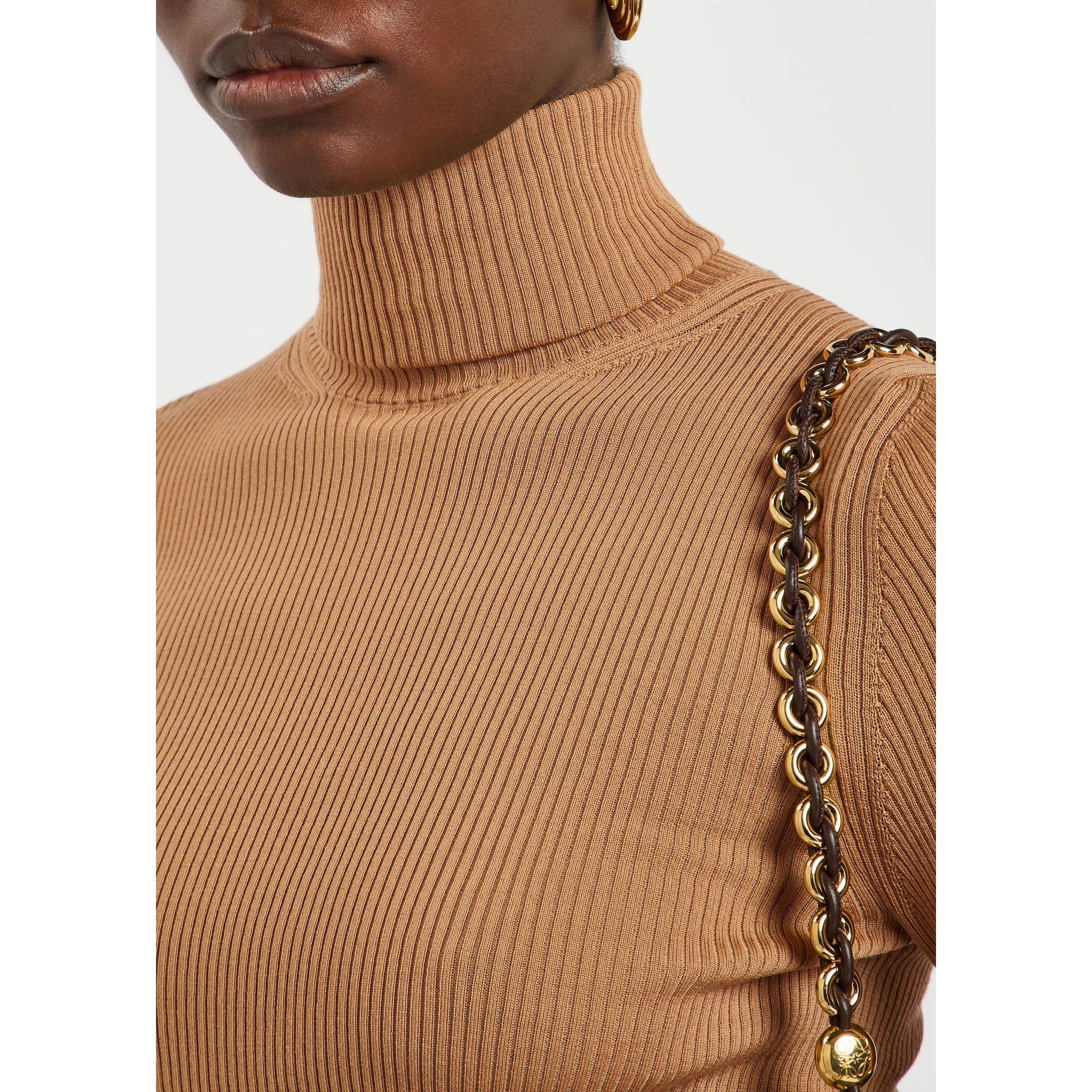 KHAKI - Moncler - Women's Wool Slim-Fit Turtle-Neck Jumper - 4