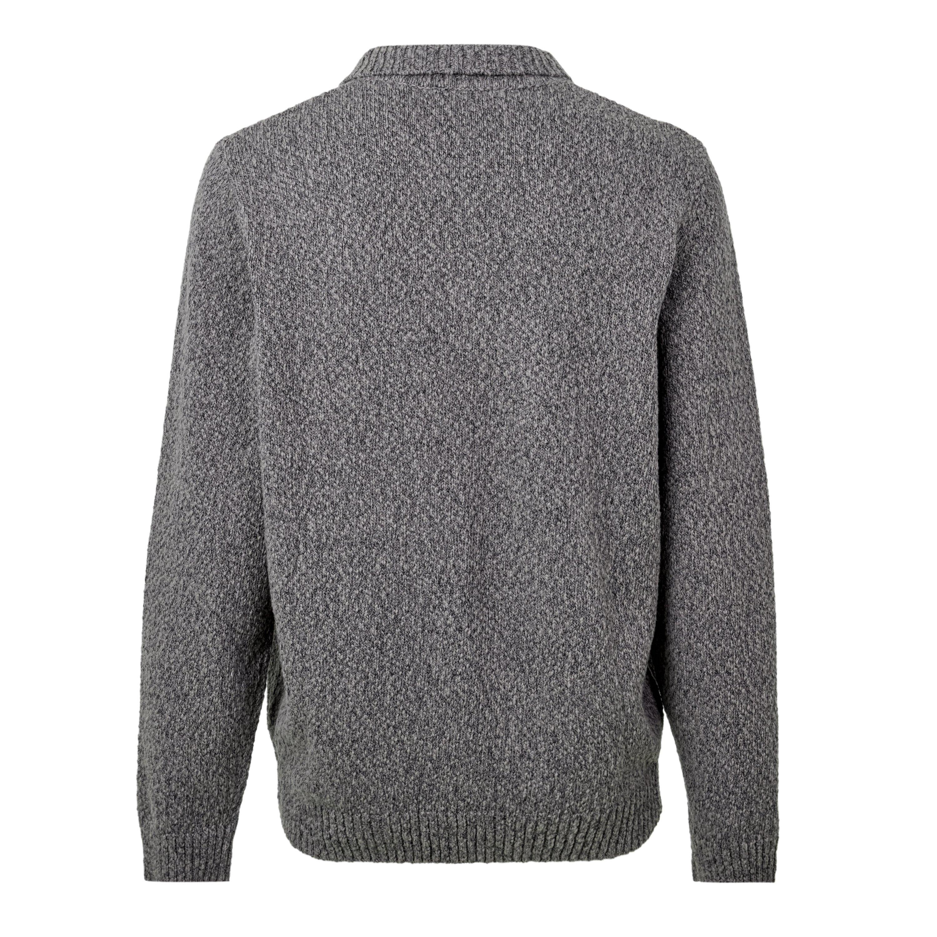 GREY - Les Deux - Men's Billy Moulin Knitted Cotton Long-Sleeve Polo Shirt - 2