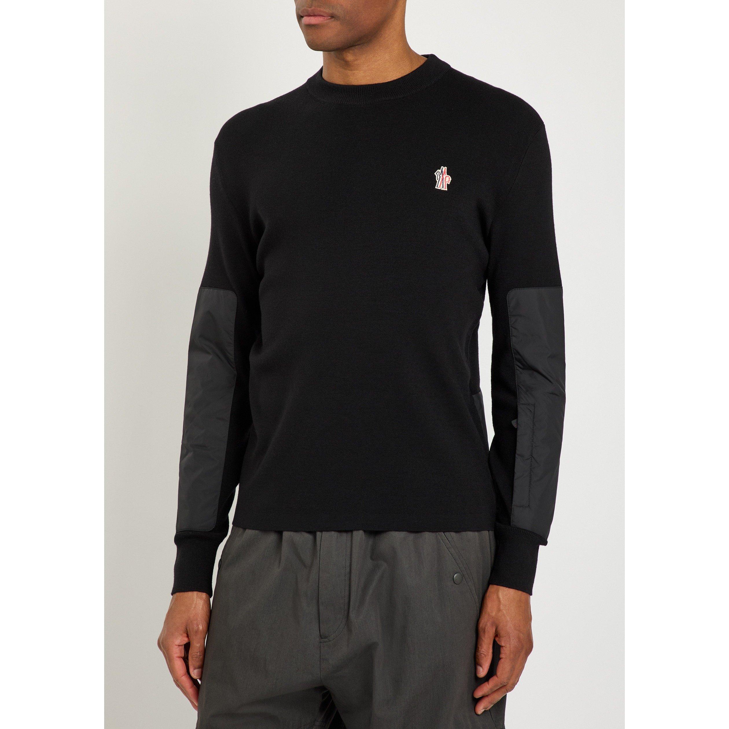 BLACK - Moncler Grenoble - Men's Wool Slim-Fit Crew-Neck Jumper - 2