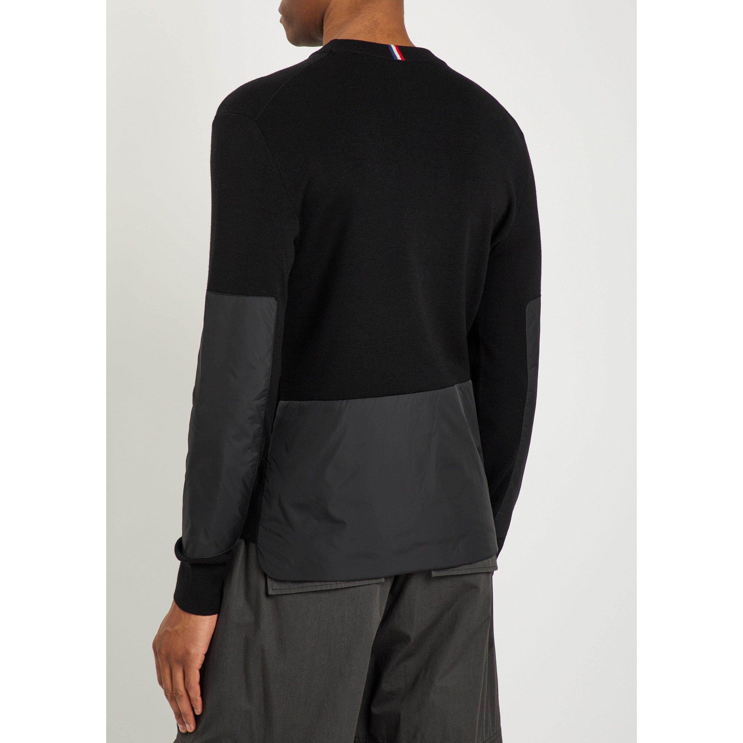 BLACK - Moncler Grenoble - Men's Wool Slim-Fit Crew-Neck Jumper - 3