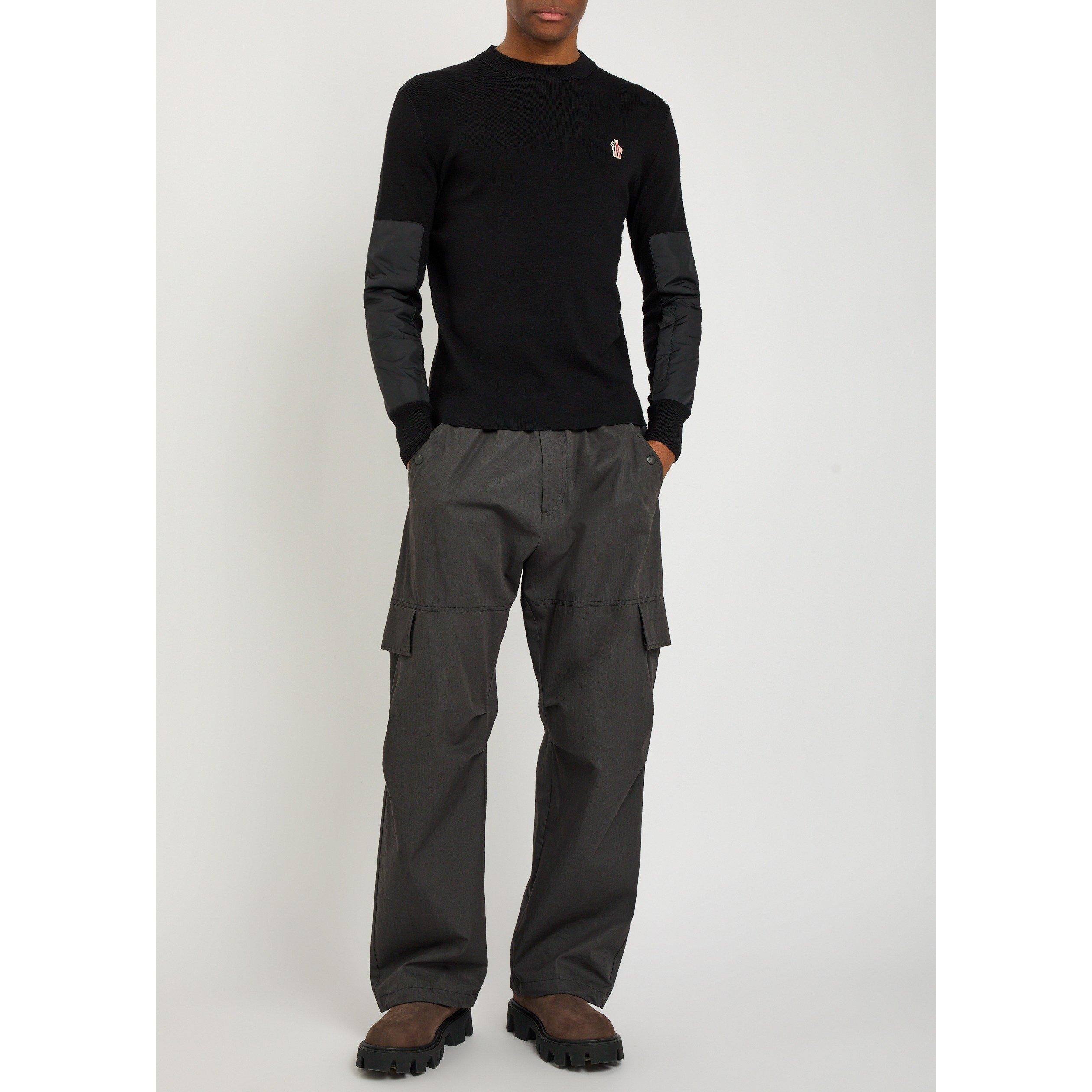 BLACK - Moncler Grenoble - Men's Wool Slim-Fit Crew-Neck Jumper - 5
