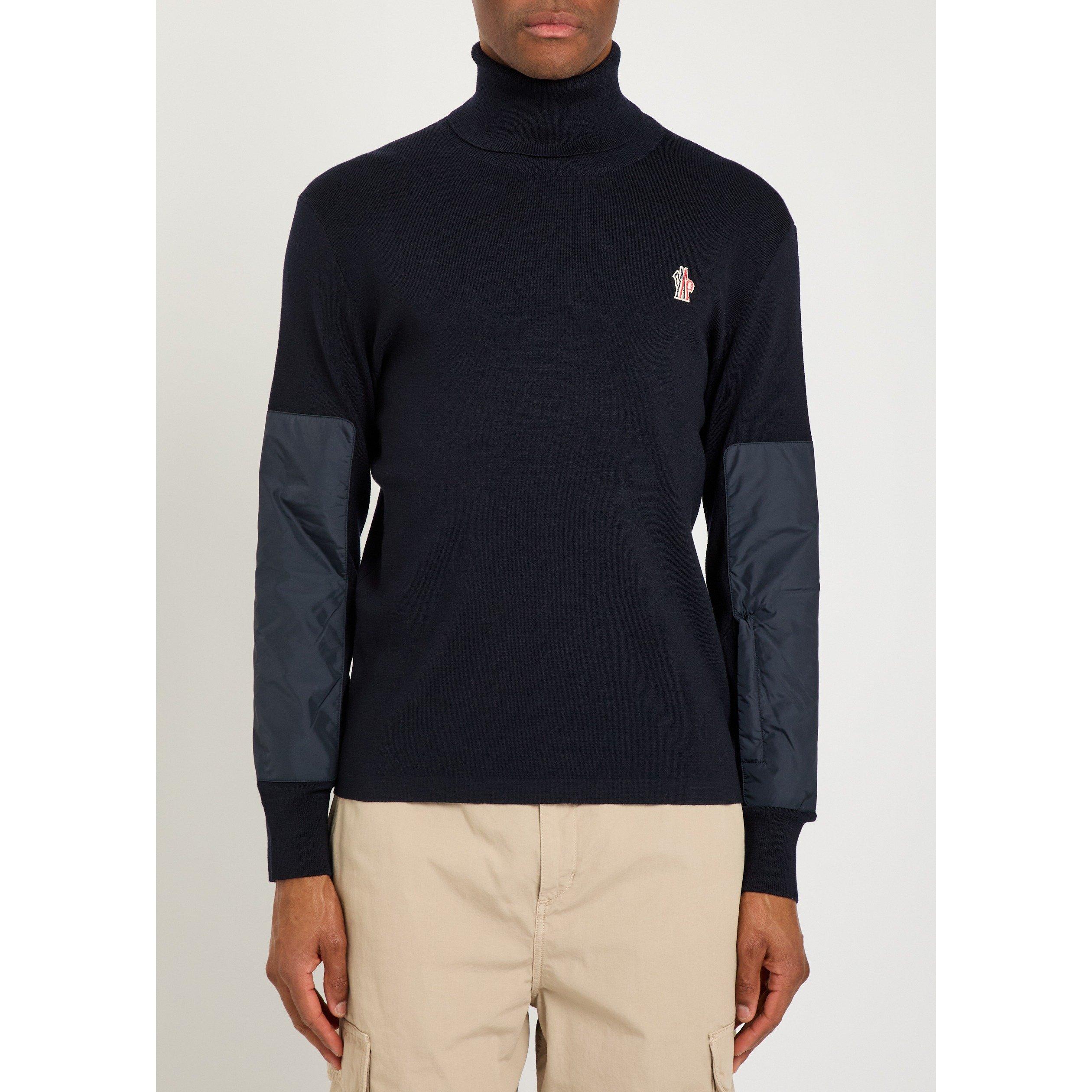 NAVY - Moncler Grenoble - Men's Wool Logo Turtle-Neck Jumper - 2