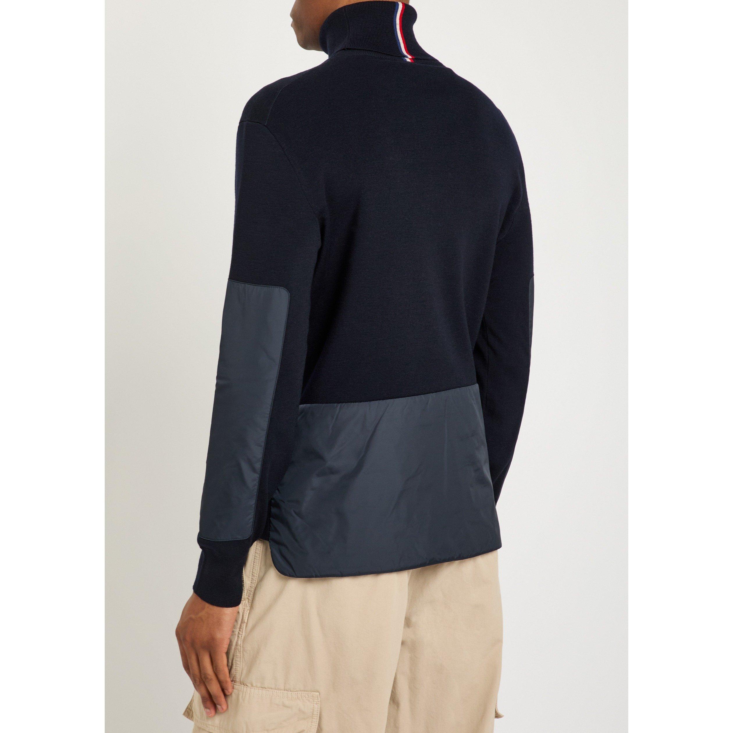 NAVY - Moncler Grenoble - Men's Wool Logo Turtle-Neck Jumper - 3