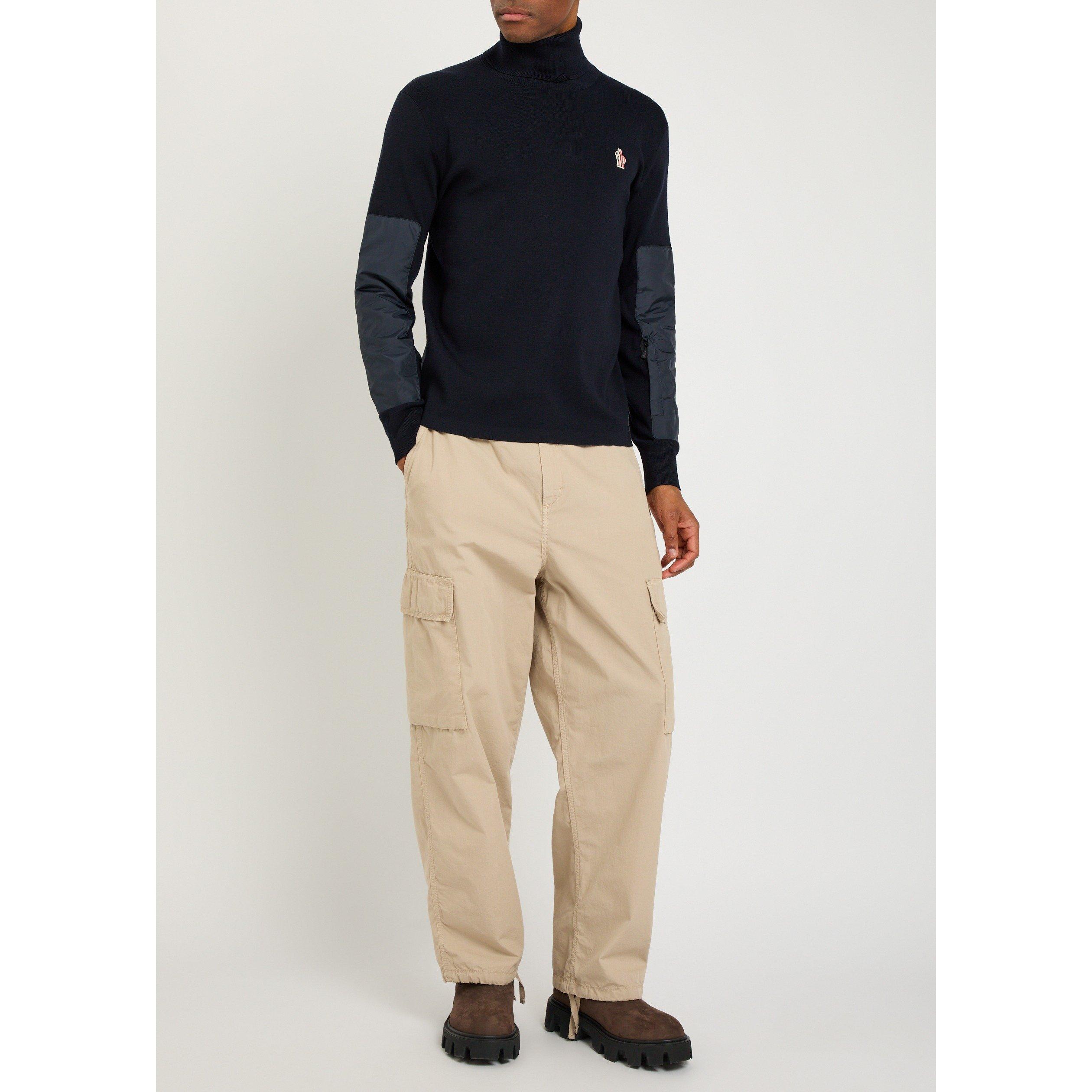 NAVY - Moncler Grenoble - Men's Wool Logo Turtle-Neck Jumper - 5