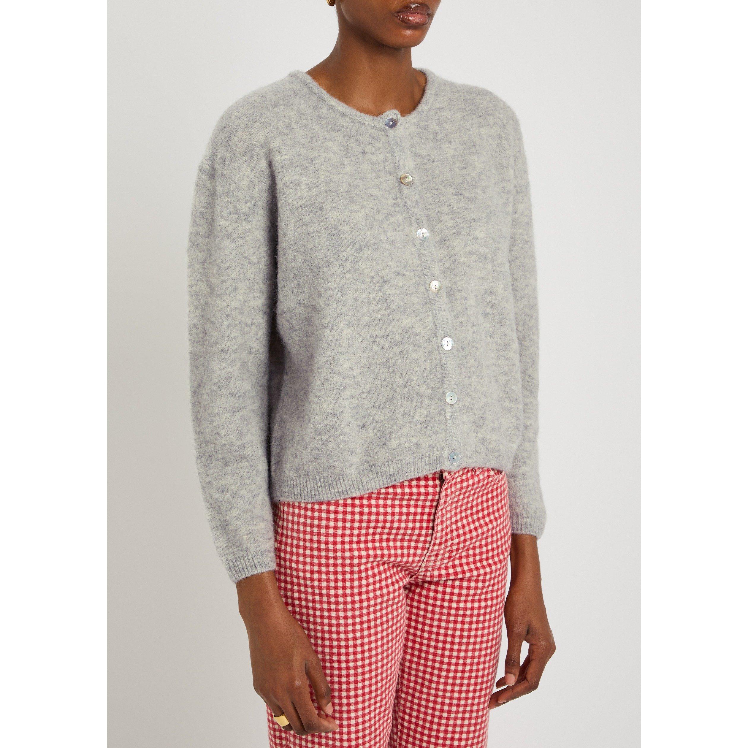 GREY - American Vintage - Women's K Vitow Alpaca Wool Brushed Knit Cardigan - 2