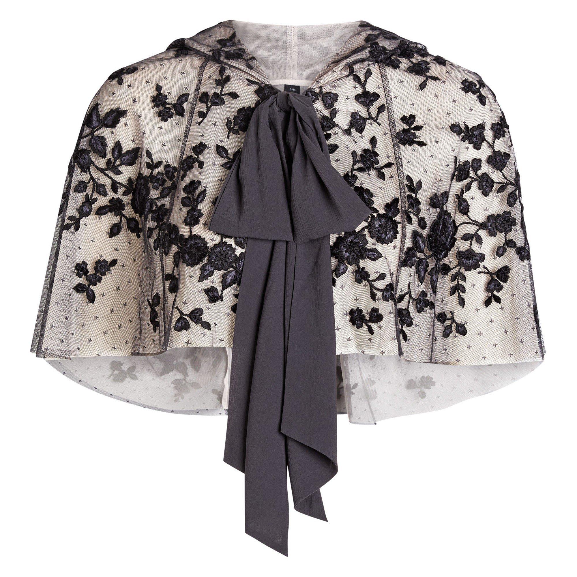 BLACK AND OTHER - Needle and Thread - J ROSA HOODED SHORT CAPE