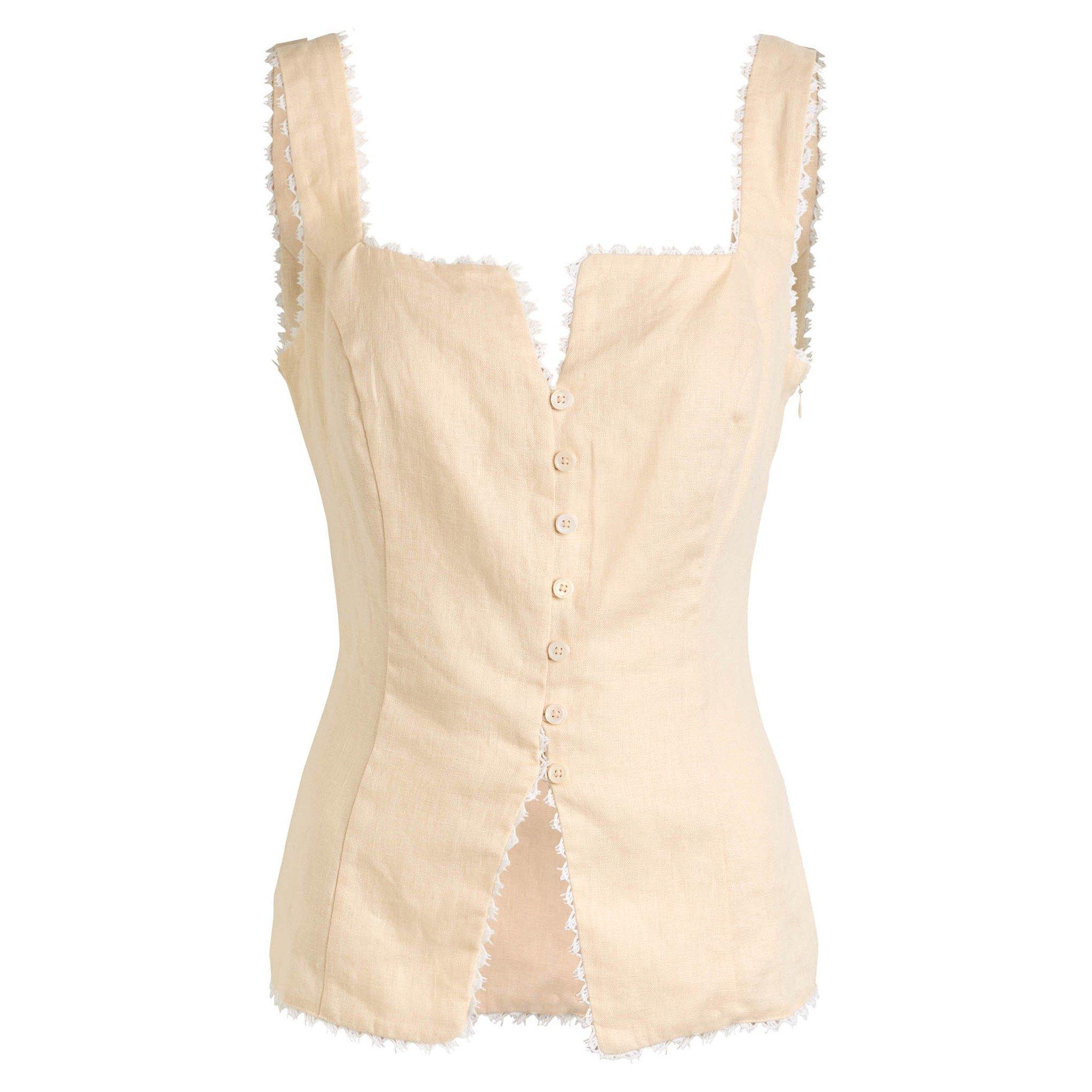 CREAM - Reformation - T Viola Linen Top