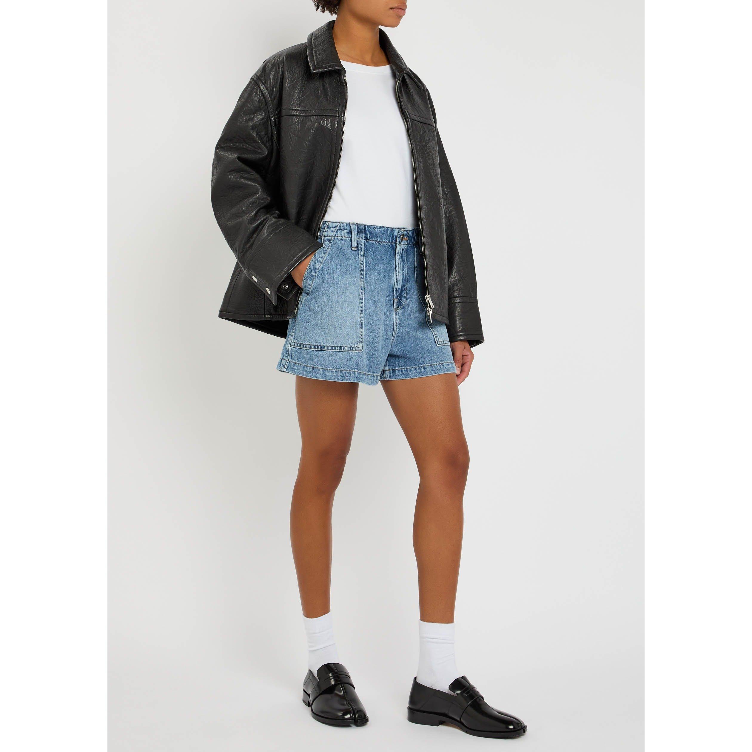 INDIGO - Good American - Women's Lite Linen Denim Shorts - 5