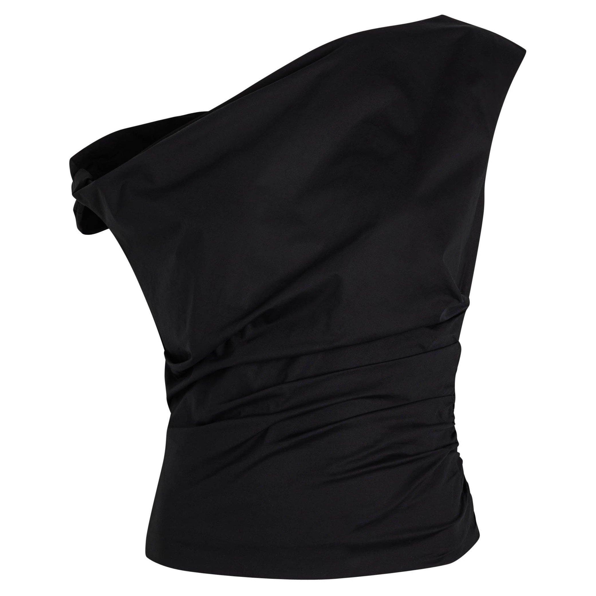 BLACK - Good American - poplin off shoulder top