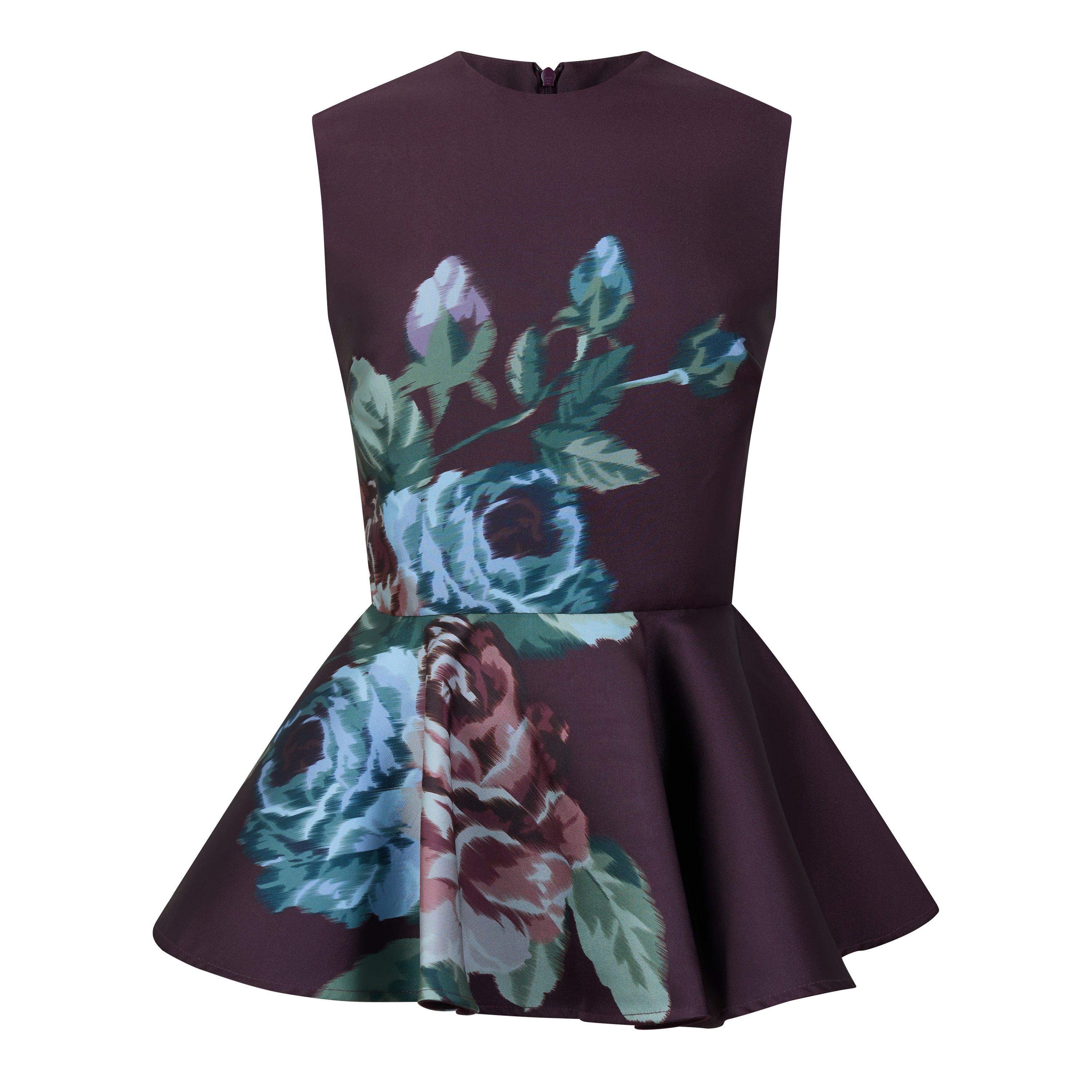 BURGUNDY - Marques Almeida - FLOWER PRINTED ROUND NECK - 1