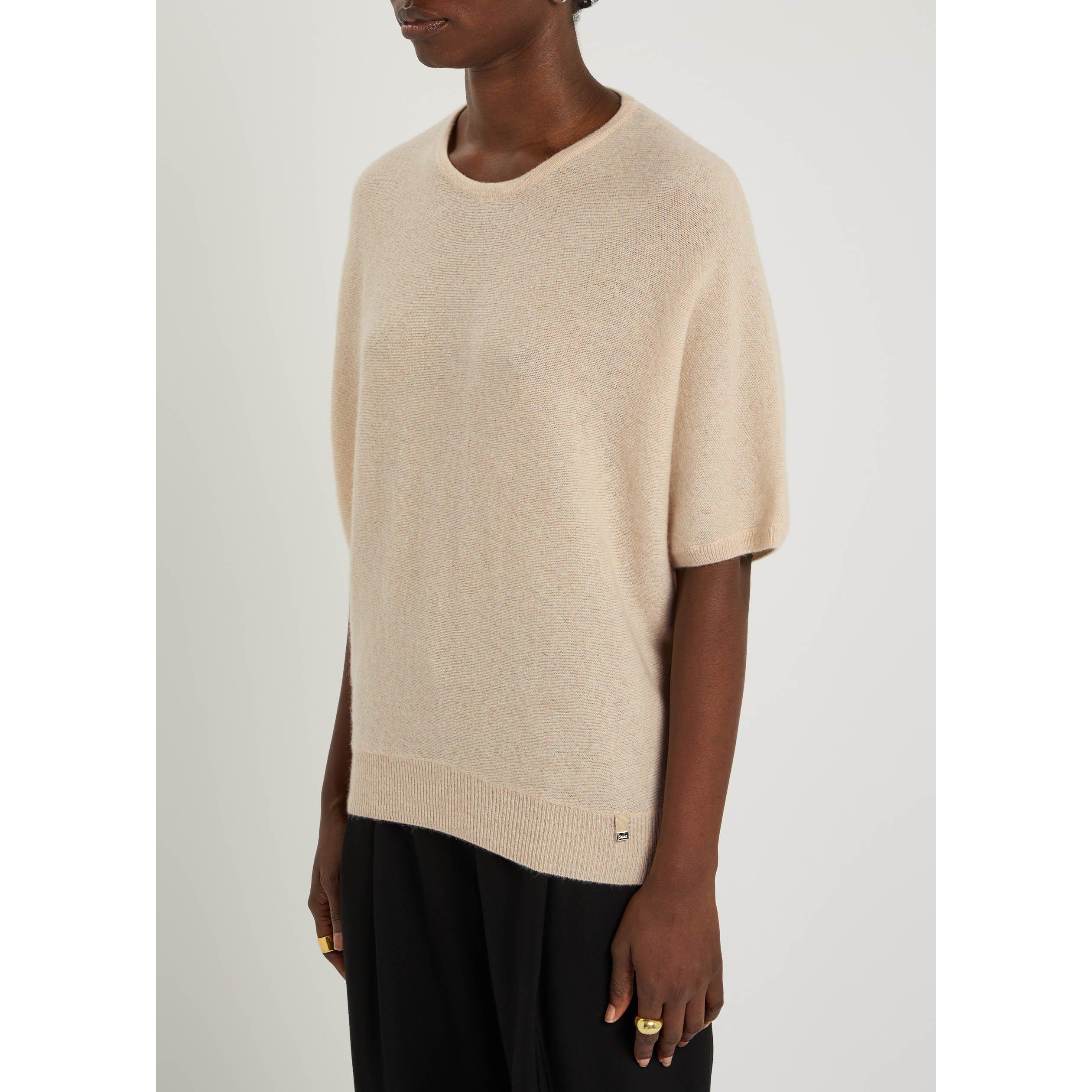 CREAM - Herno - Women's Cashmere Short-Sleeve Knitted T-Shirt - 2