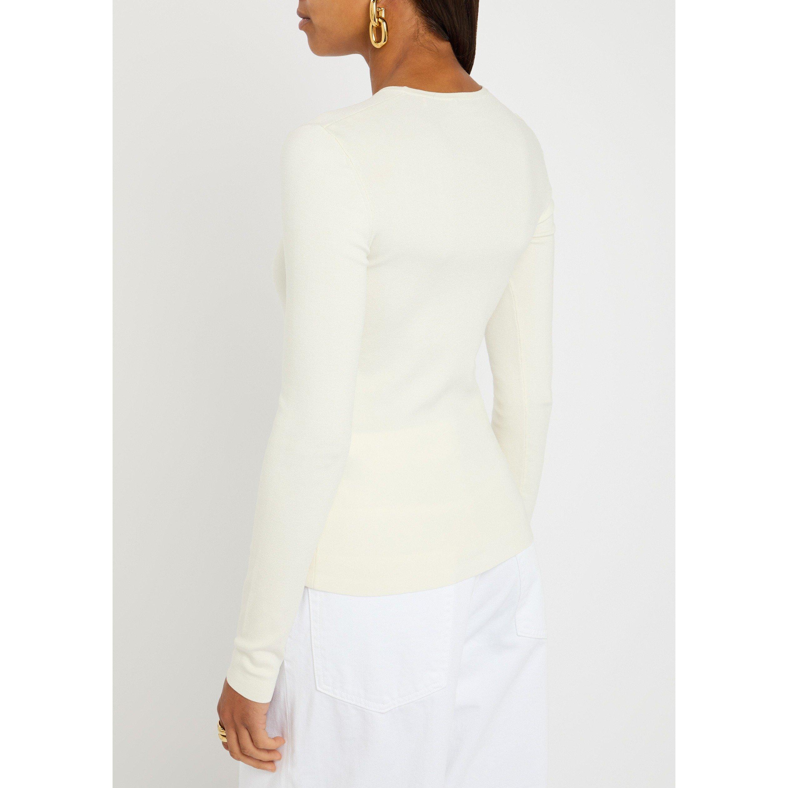 IVORY - Joseph - Women's Silk Long-Sleeve Slim-Fit Crew-Neck Jumper - 3