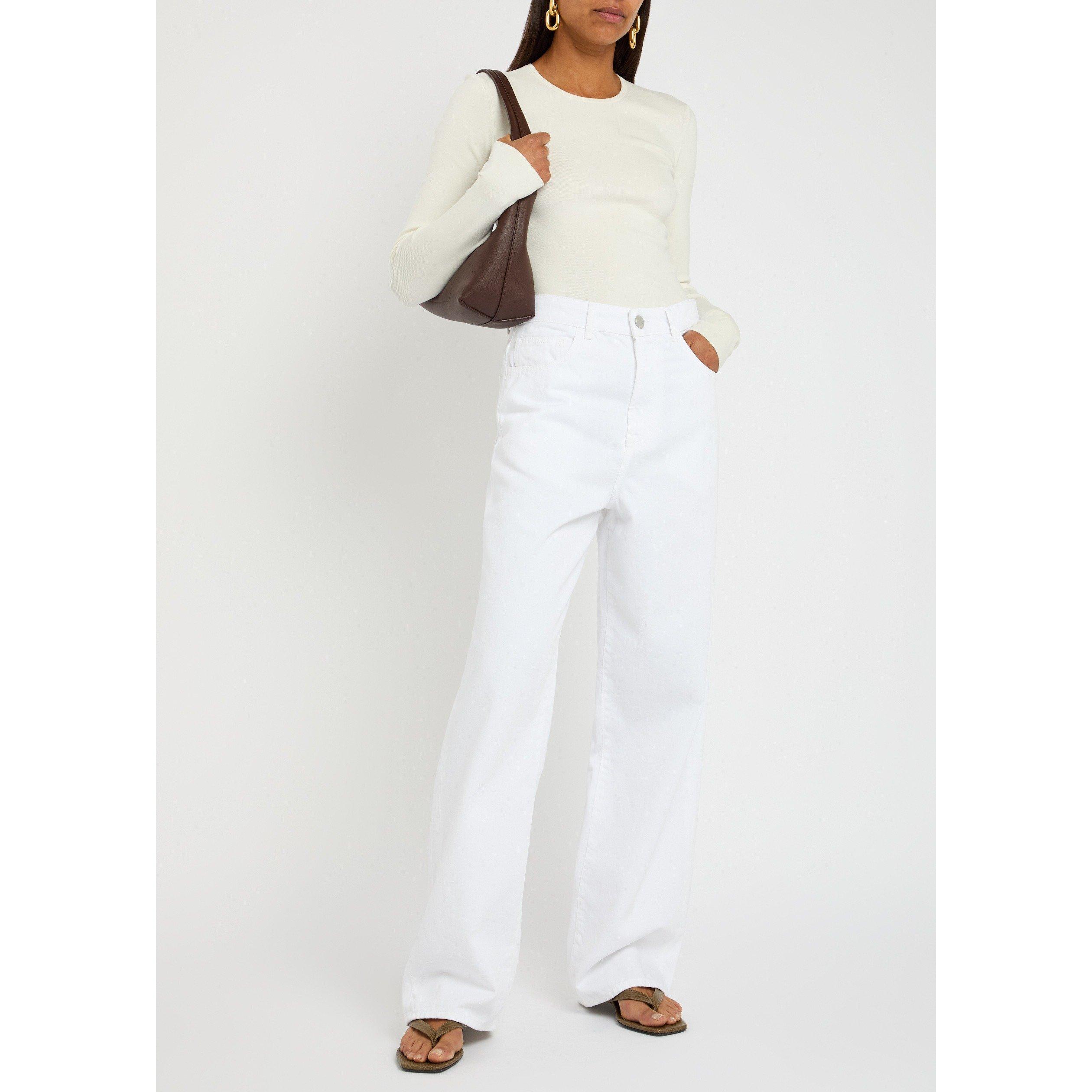 IVORY - Joseph - Women's Silk Long-Sleeve Slim-Fit Crew-Neck Jumper - 5