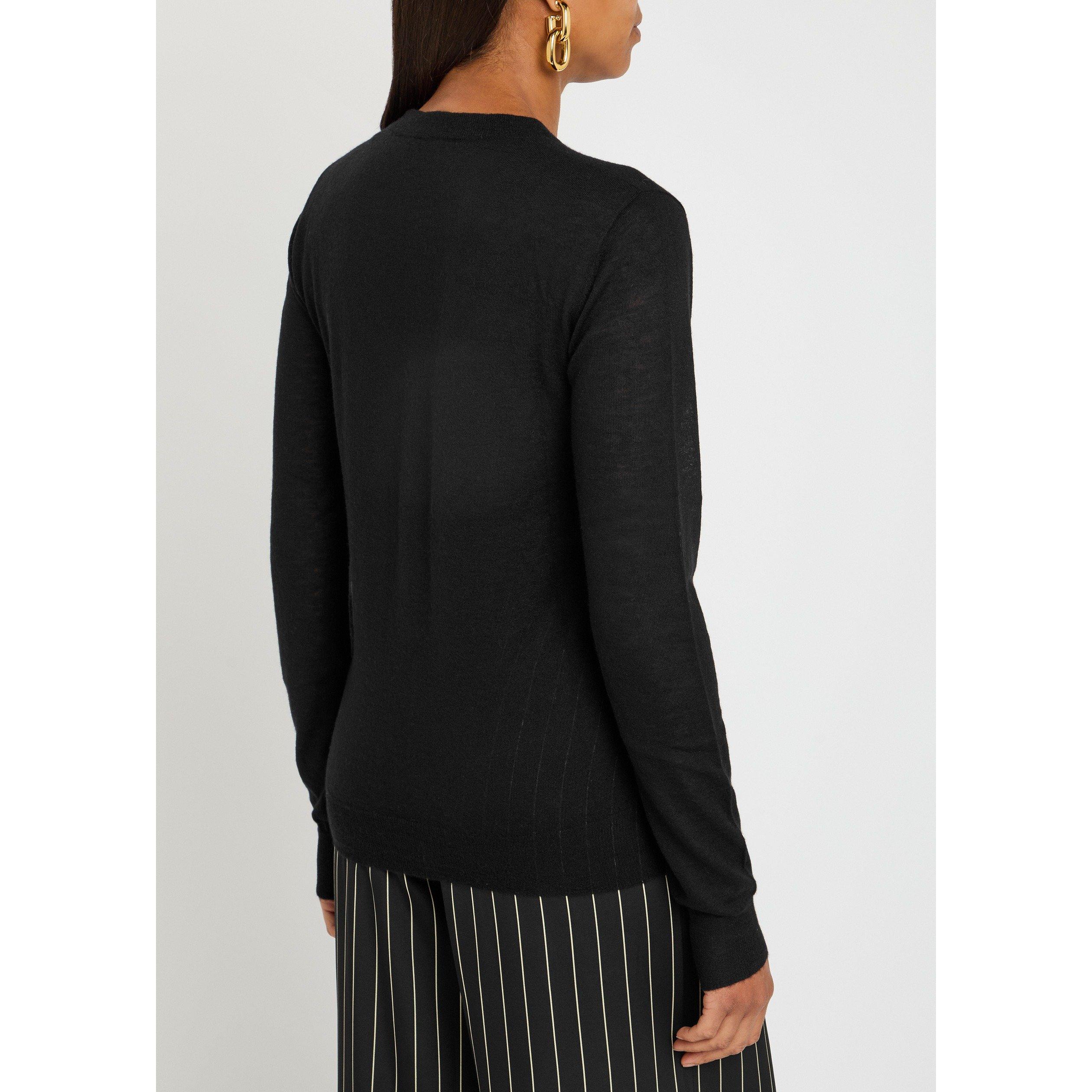 BLACK - Joseph - Women's Cashair Long-Sleeve Cashmere Crew-Neck Jumper - 3