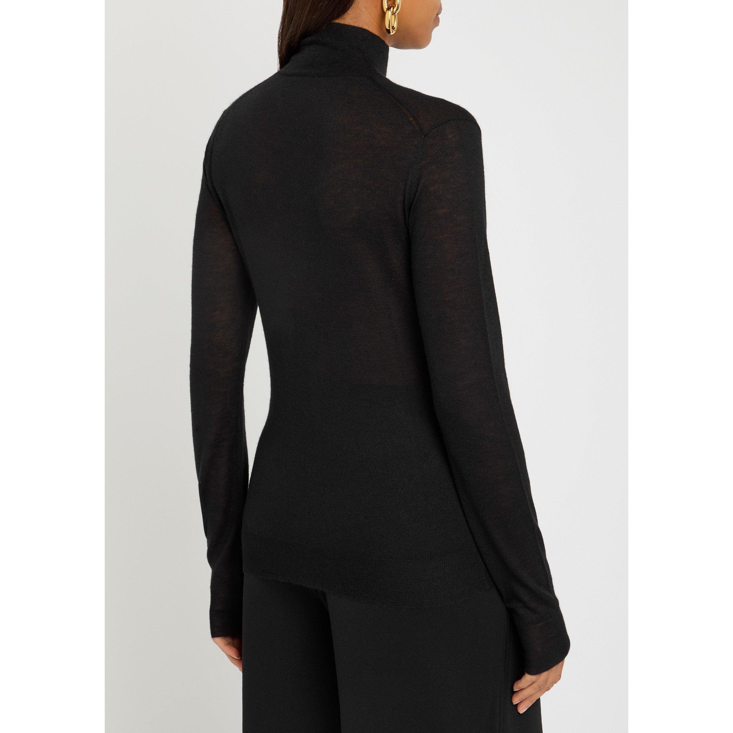 BLACK - Joseph - KW HIGH NK LS CASHAIR09 - 3