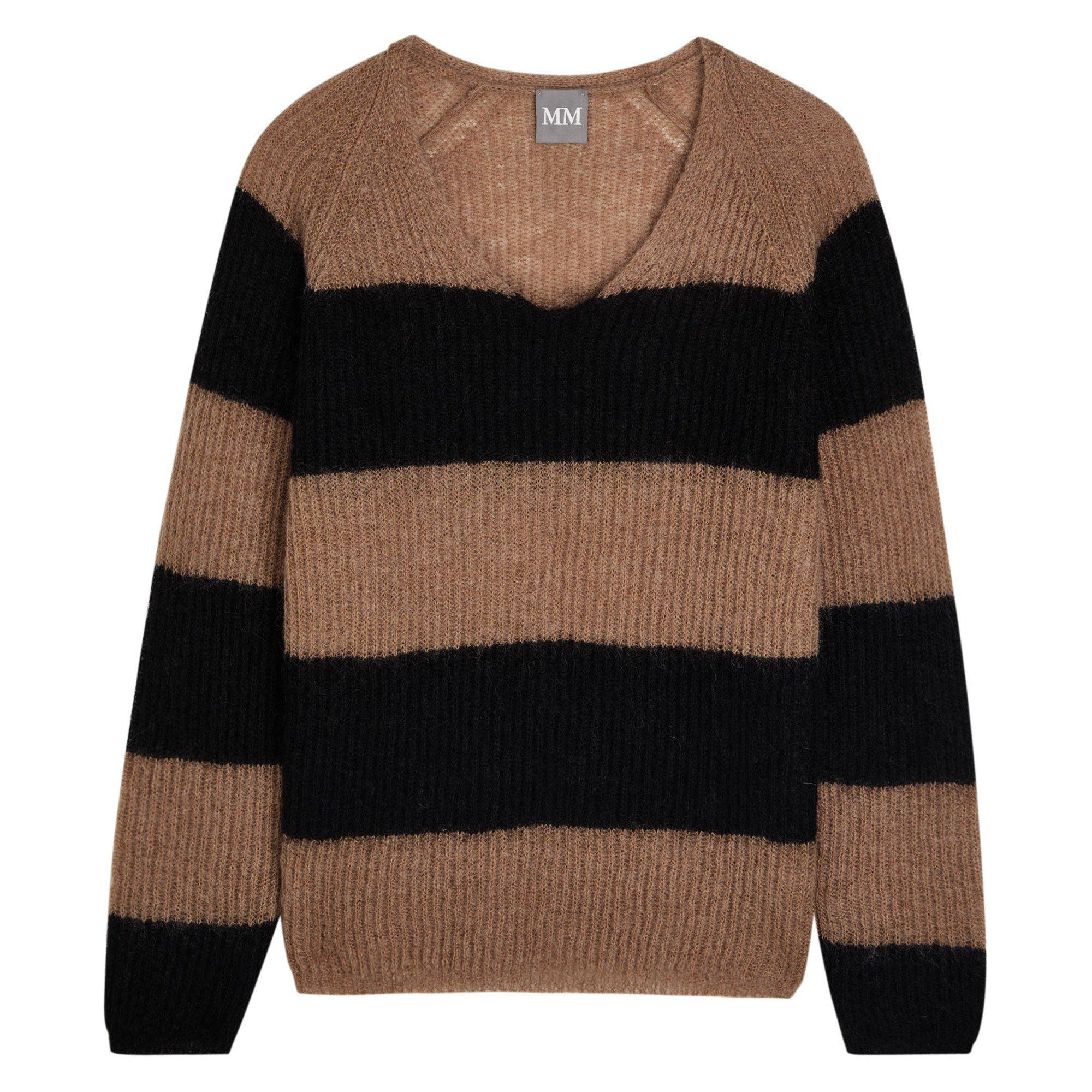CAMEL - Max Mara - KW RICETTA STRIPE V NK SWEATER