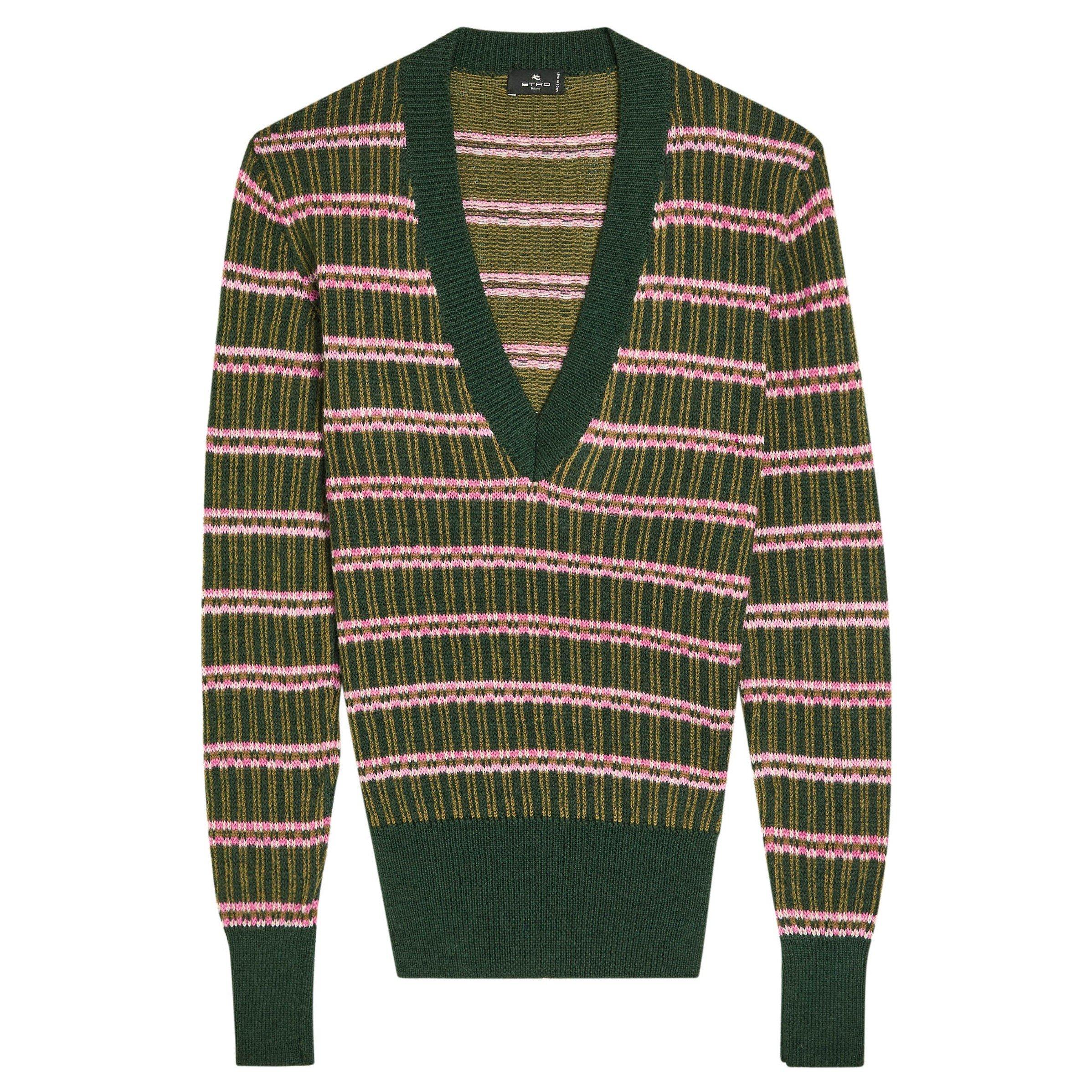 BROWN AND OTHER - Etro - V NECK KNIT TOP