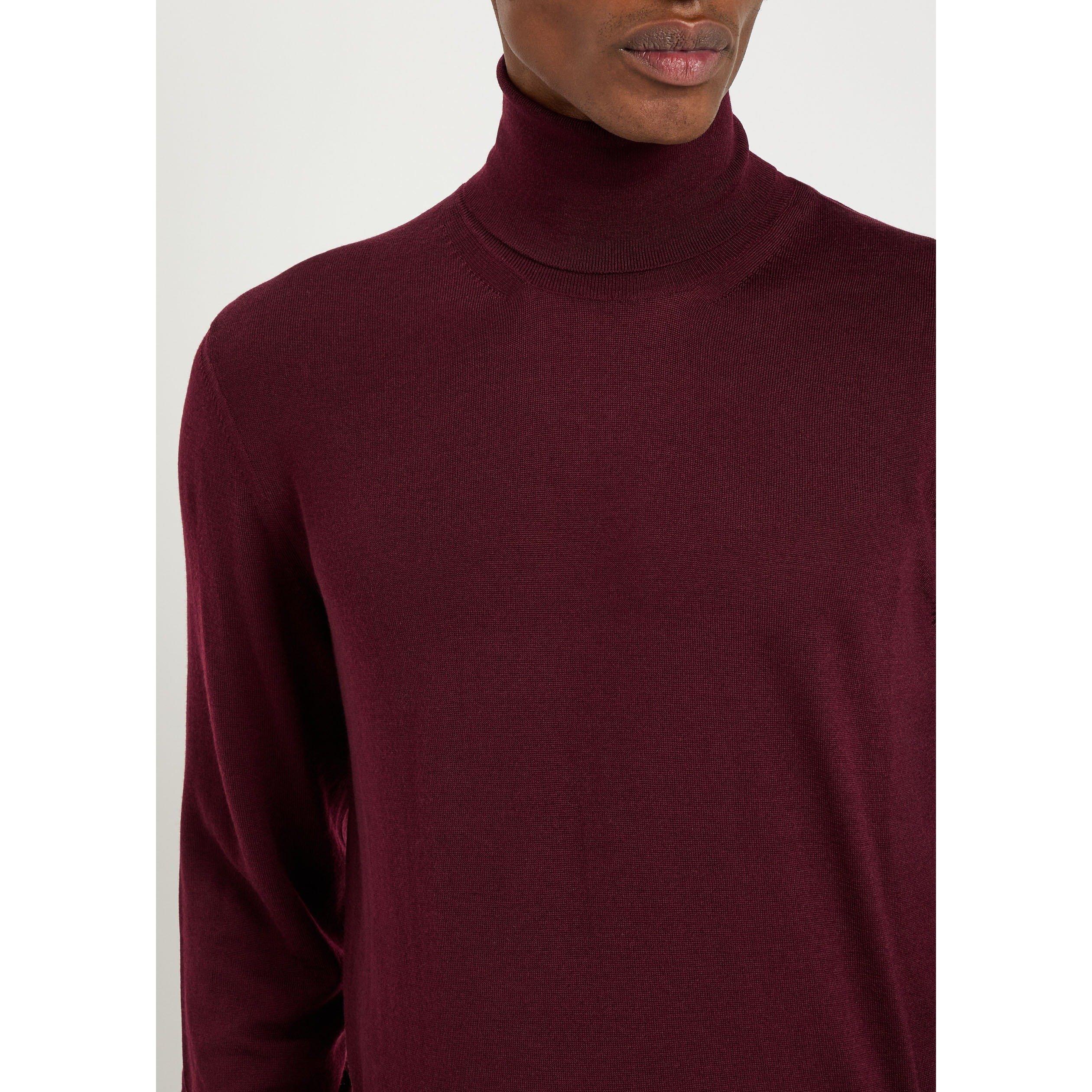 BORDEAUX - Saint Laurent - Men's Wool Turtle-Neck Jumper - 4