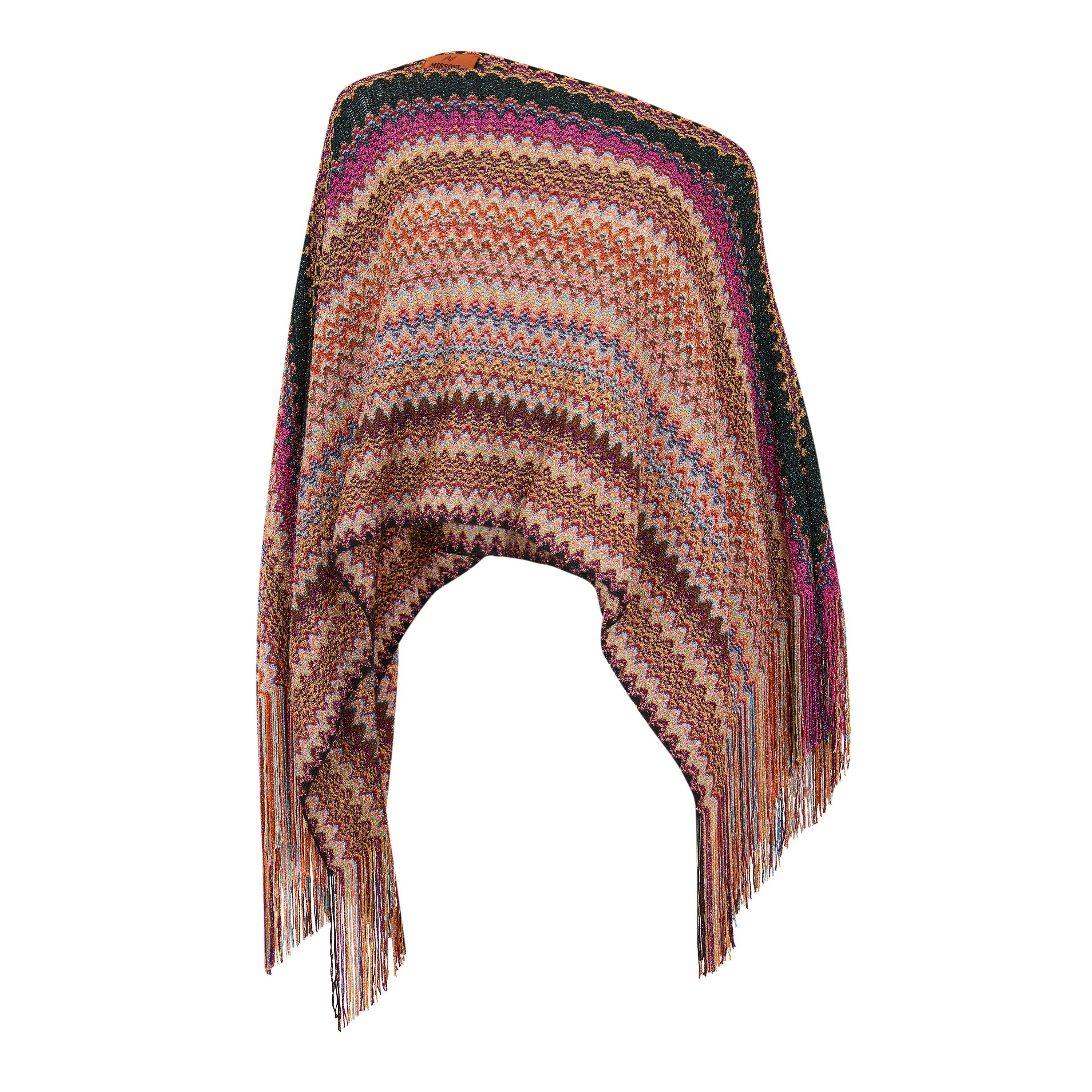 MULTICOLOURED - Missoni - Women's Zigzag Lurex Oversized-Fit Poncho - 1