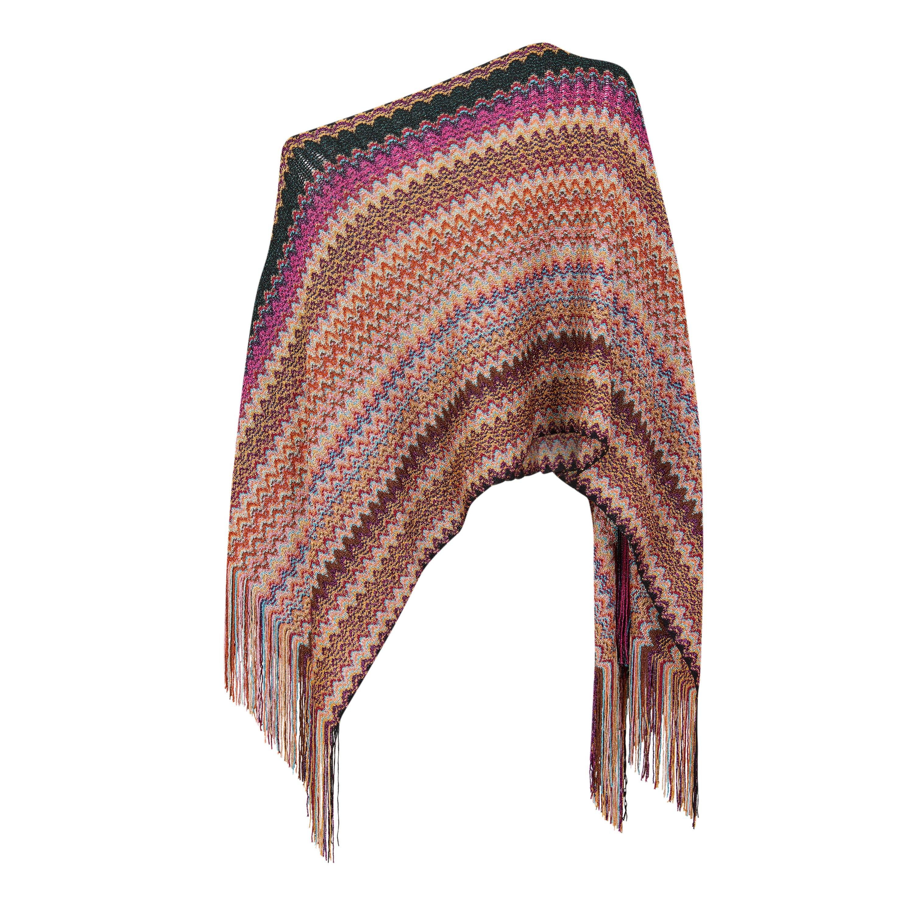 MULTICOLOURED - Missoni - Women's Zigzag Lurex Oversized-Fit Poncho - 2
