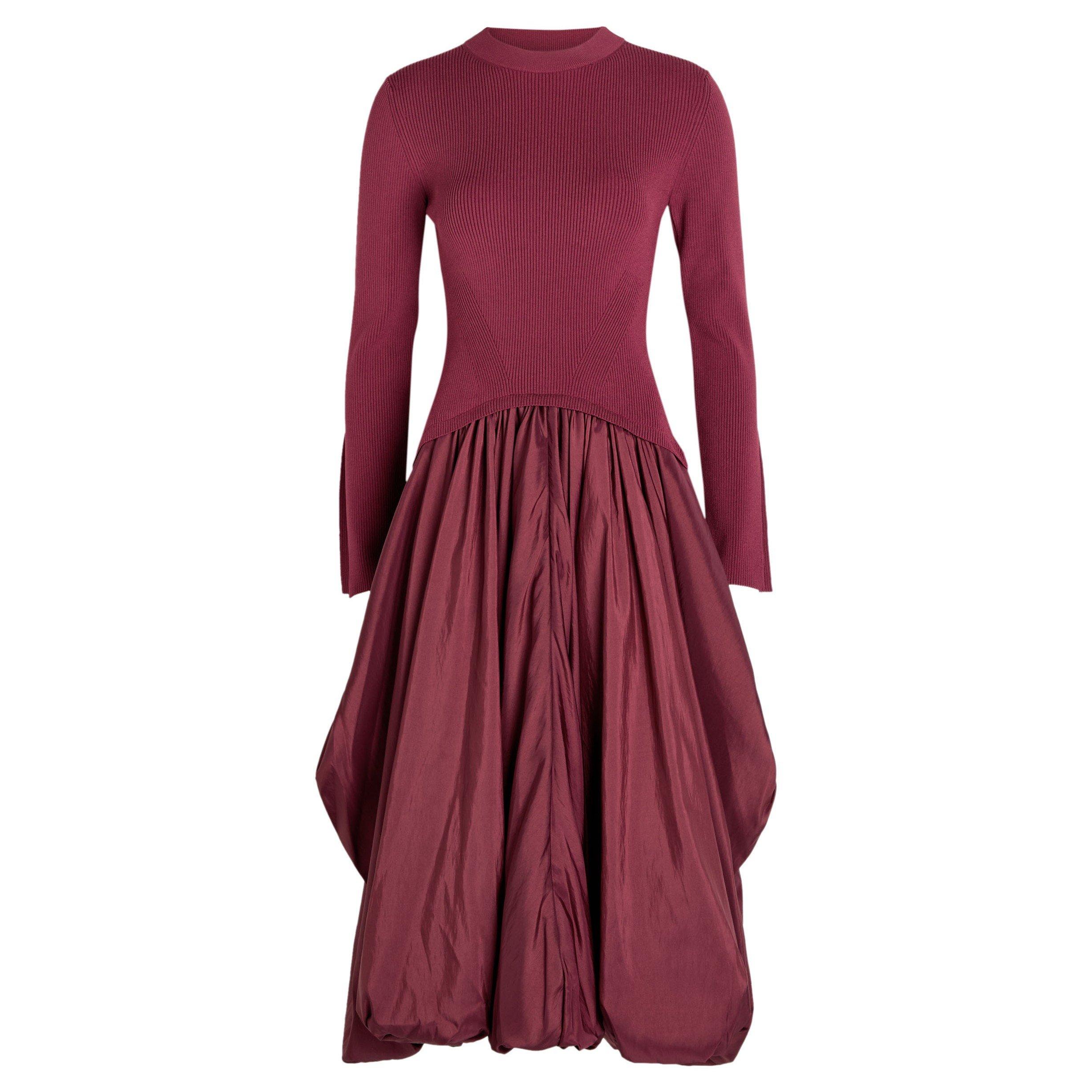 DARK RED - Jonathan Simkhai - SD KENLIE LS MCKNK MIDI DRESS