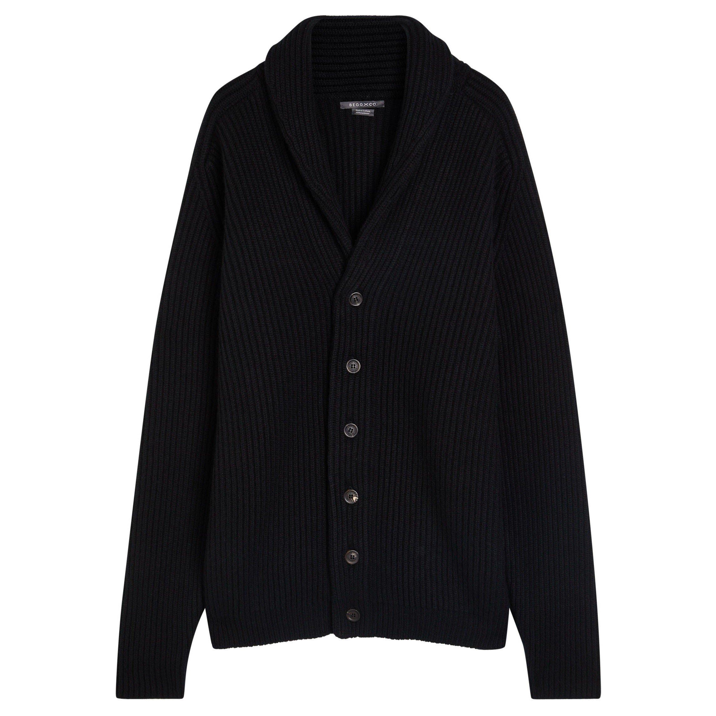 BLACK - Begg Scotland - BXC CASHMERE YACHT CARDI