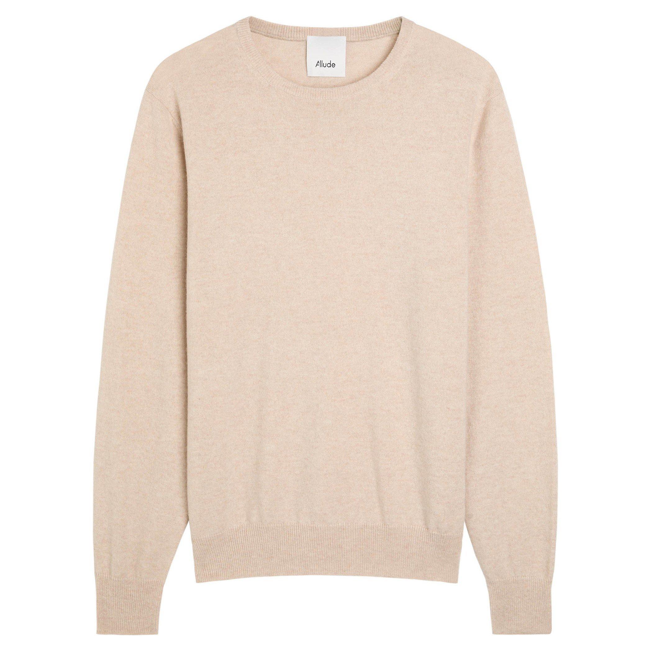 BEIGE - Allude - ALLUDE CREW LS 100% CASHM