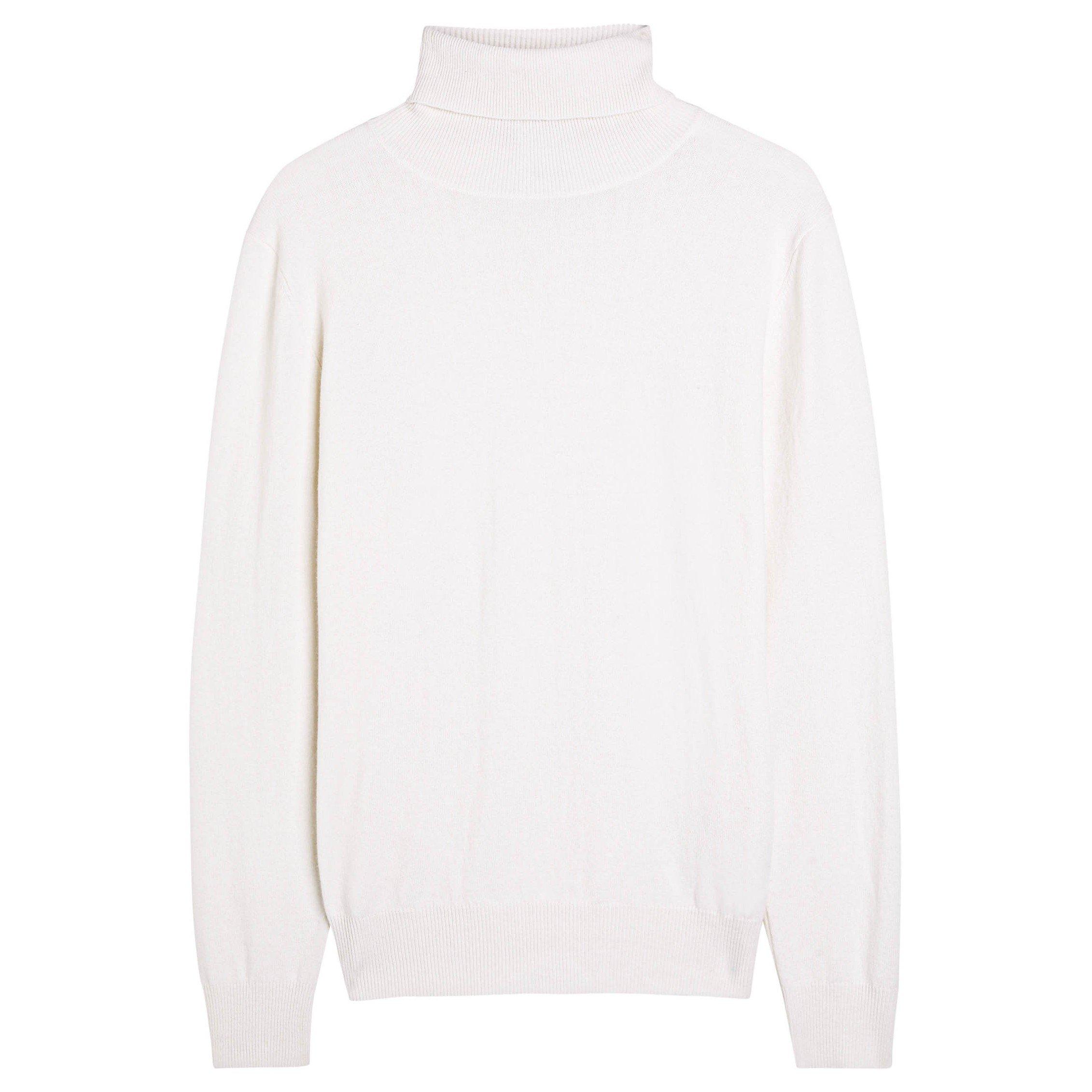 ECRU - Allude - ALLUDE ROLL NECK 100% CASHMERE - 1