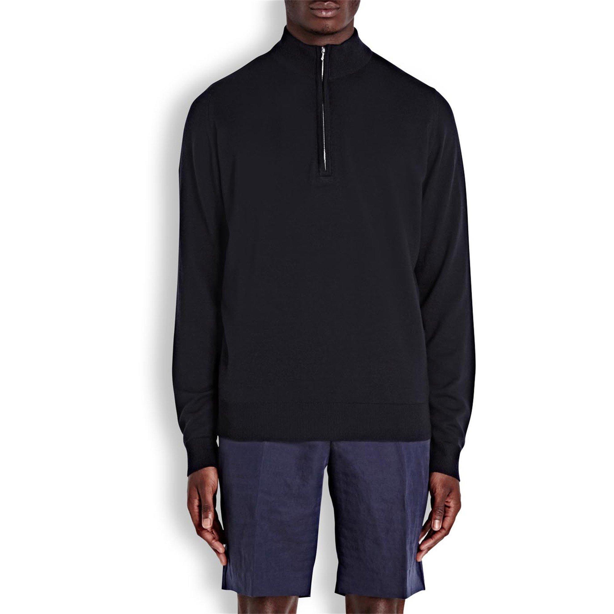 NAVY - John Smedley - SMED LS KNIT MERINO HALF ZIP - 2