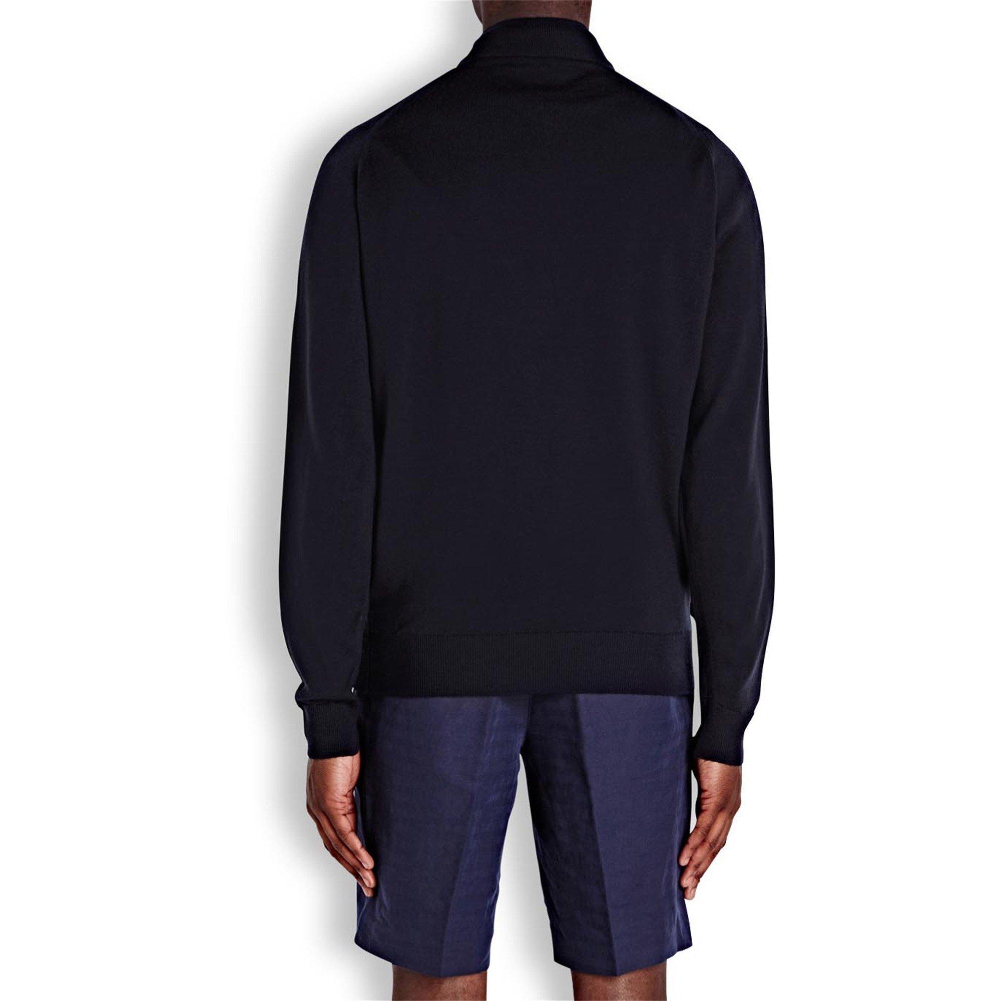 NAVY - John Smedley - SMED LS KNIT MERINO HALF ZIP - 3