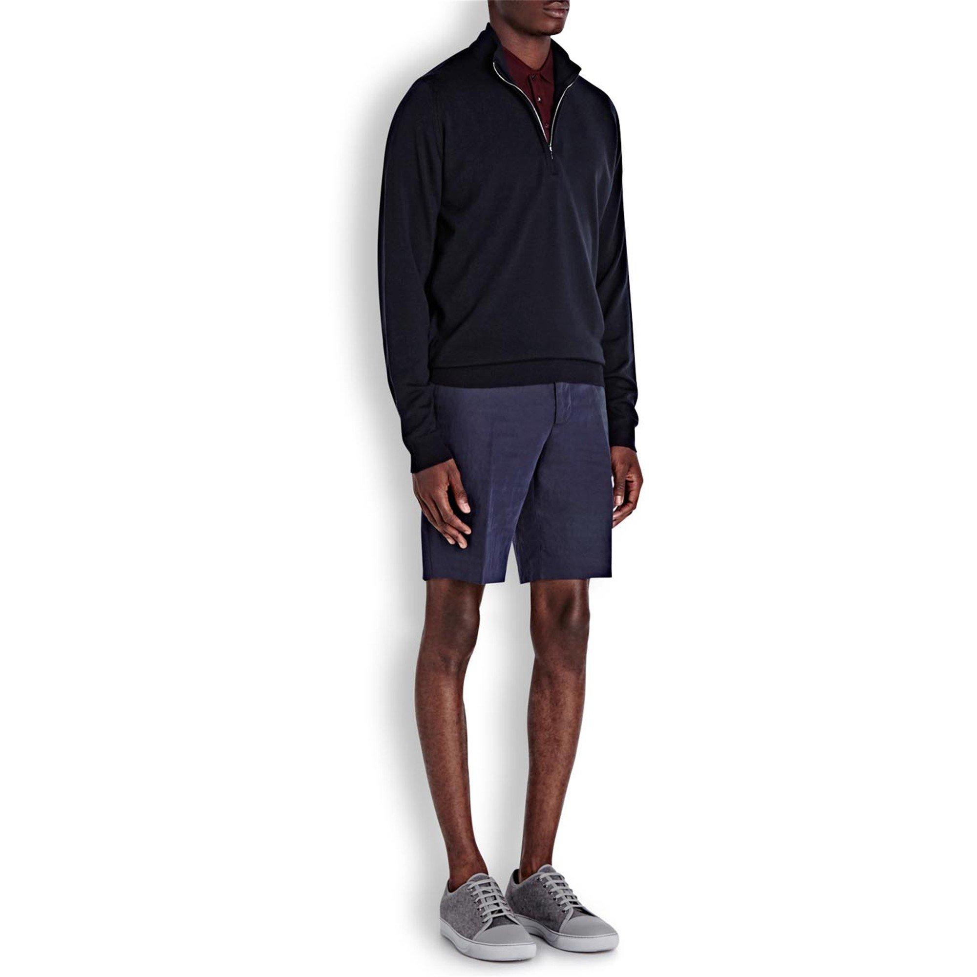 NAVY - John Smedley - SMED LS KNIT MERINO HALF ZIP - 5