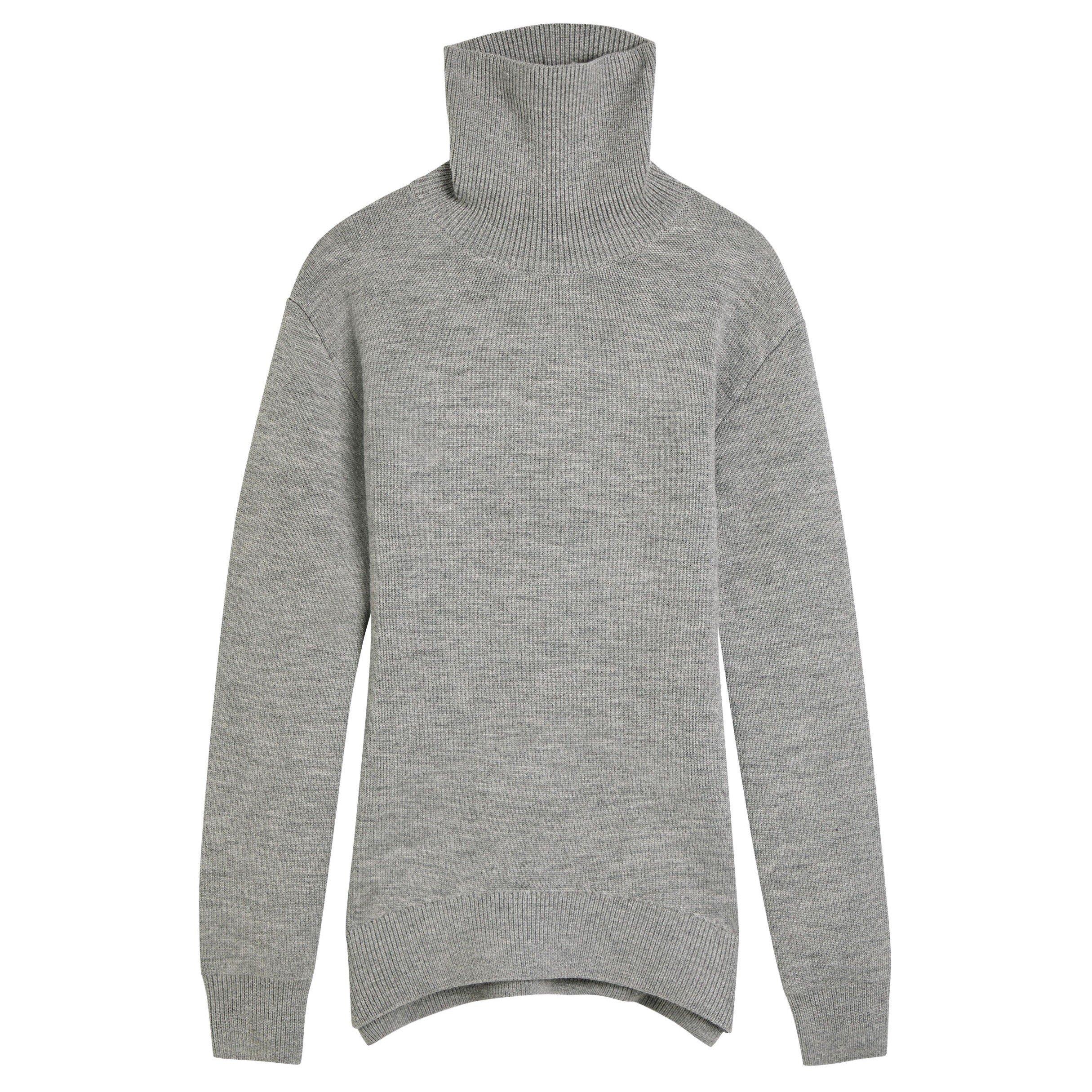 LIGHT GREY - Toteme - HIGH NECK DOUBLE KNIT