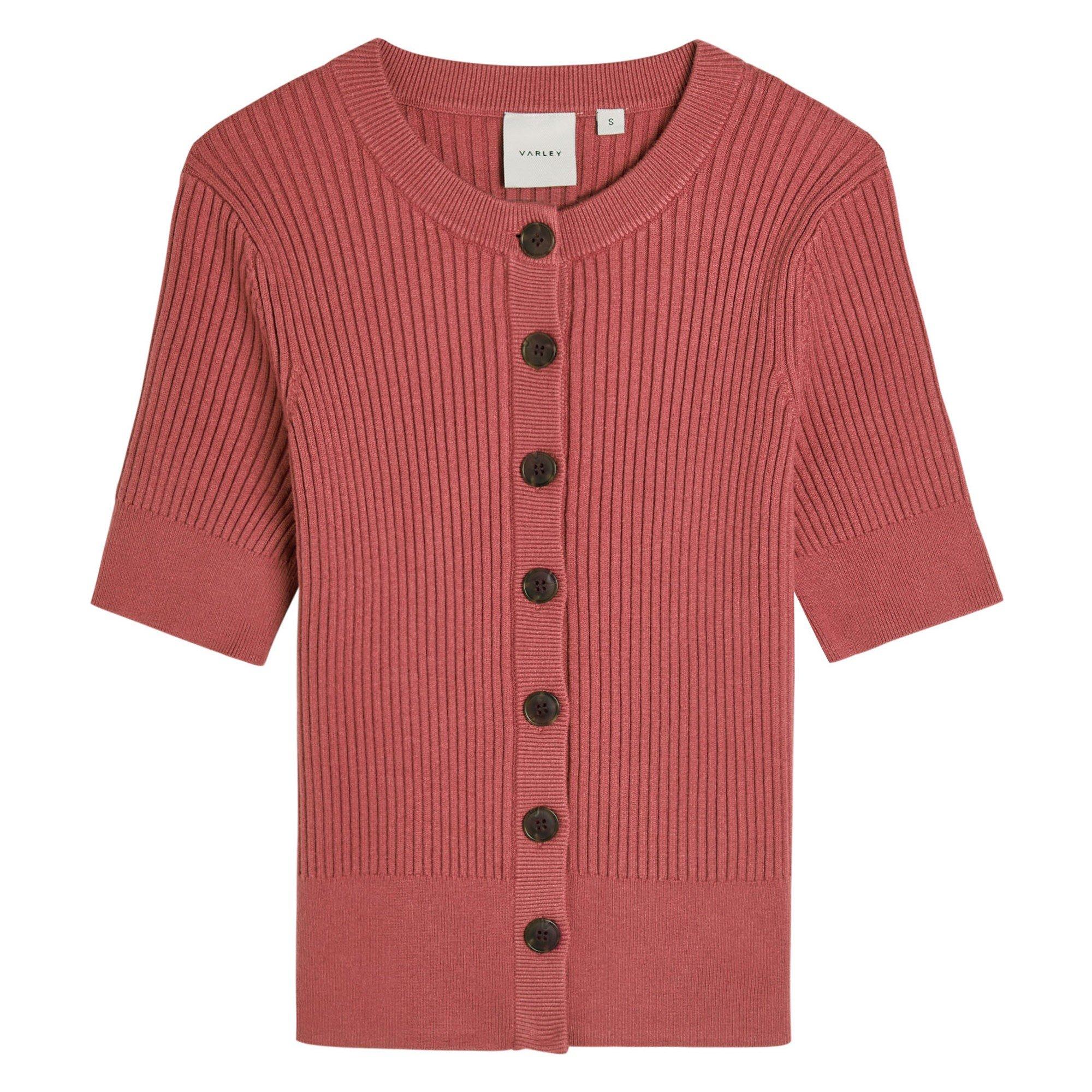 MAUVE - Varley - K MICHA SHORT SLEEVE CARDI