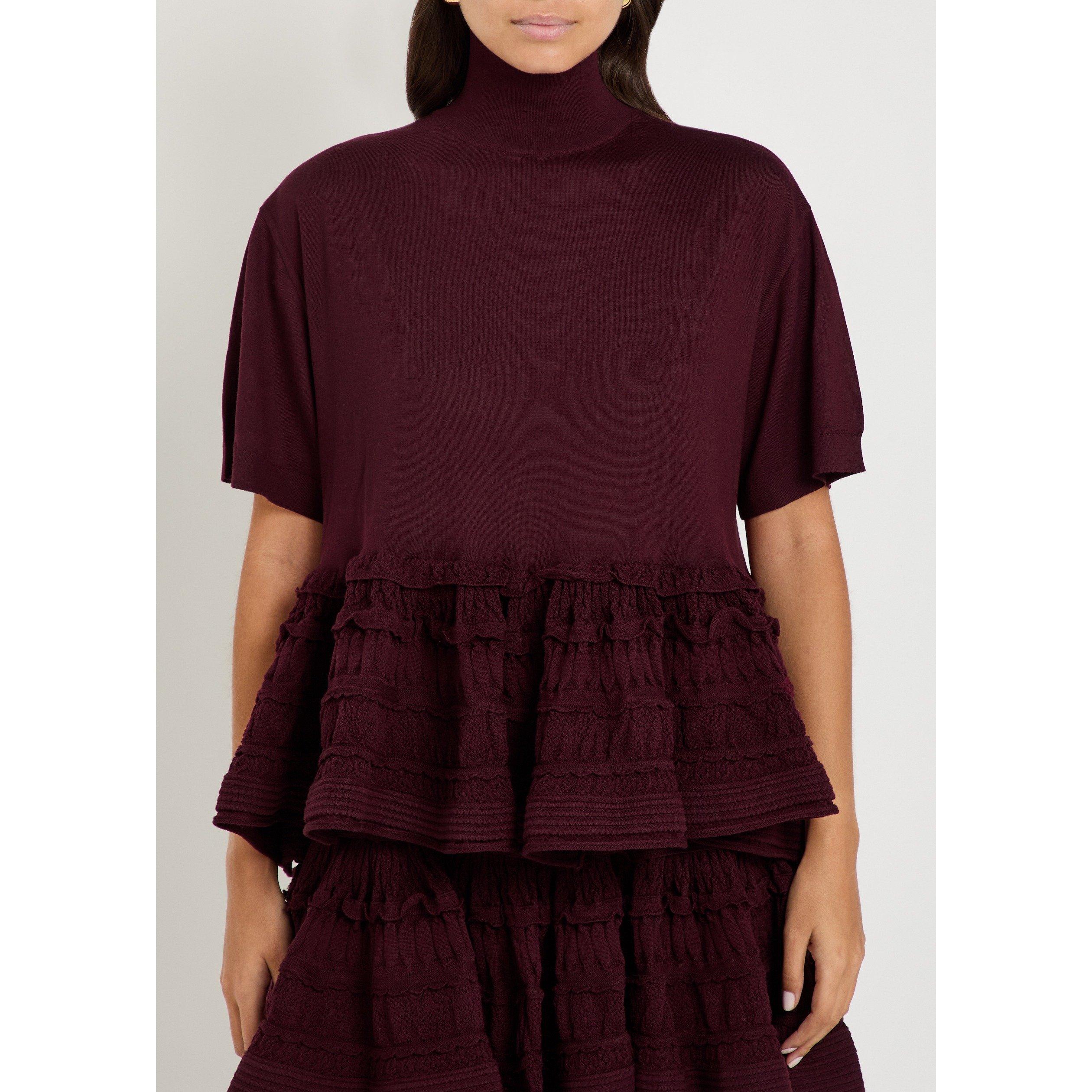 BURGUNDY - Alaia - PEPLUM TOP - 2