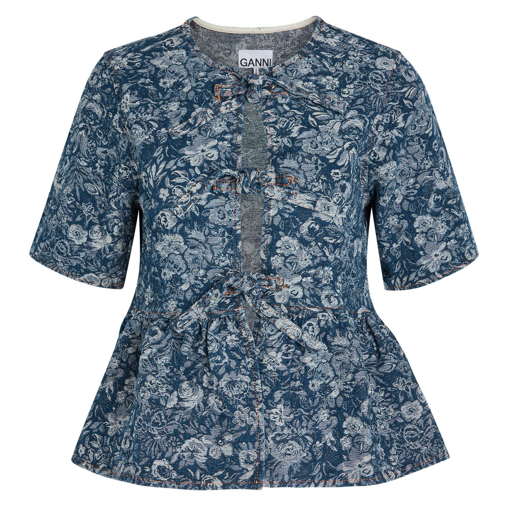 DENIM - Ganni - B Tapestry Denim Peplum Blouse - 1
