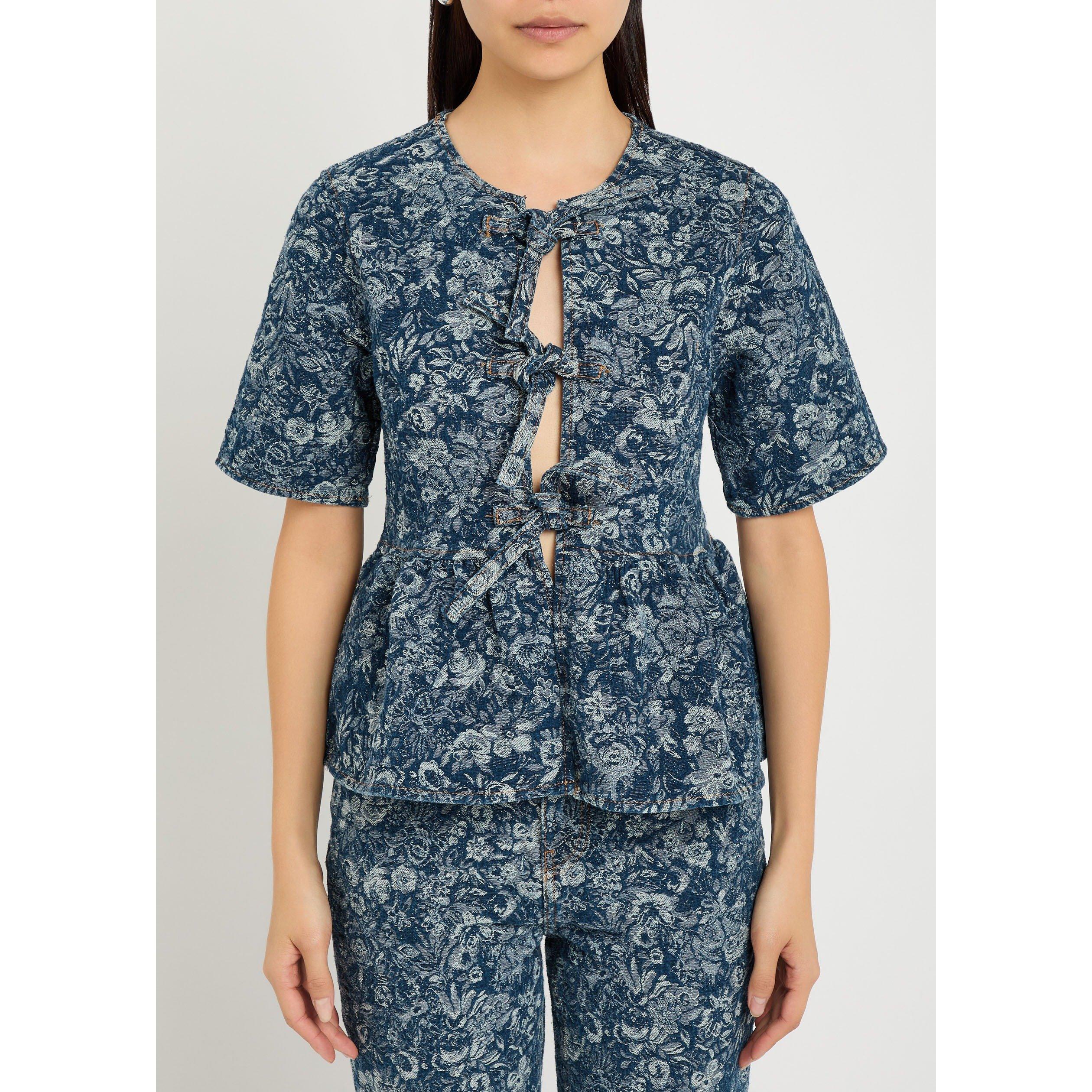 DENIM - Ganni - B Tapestry Denim Peplum Blouse - 2