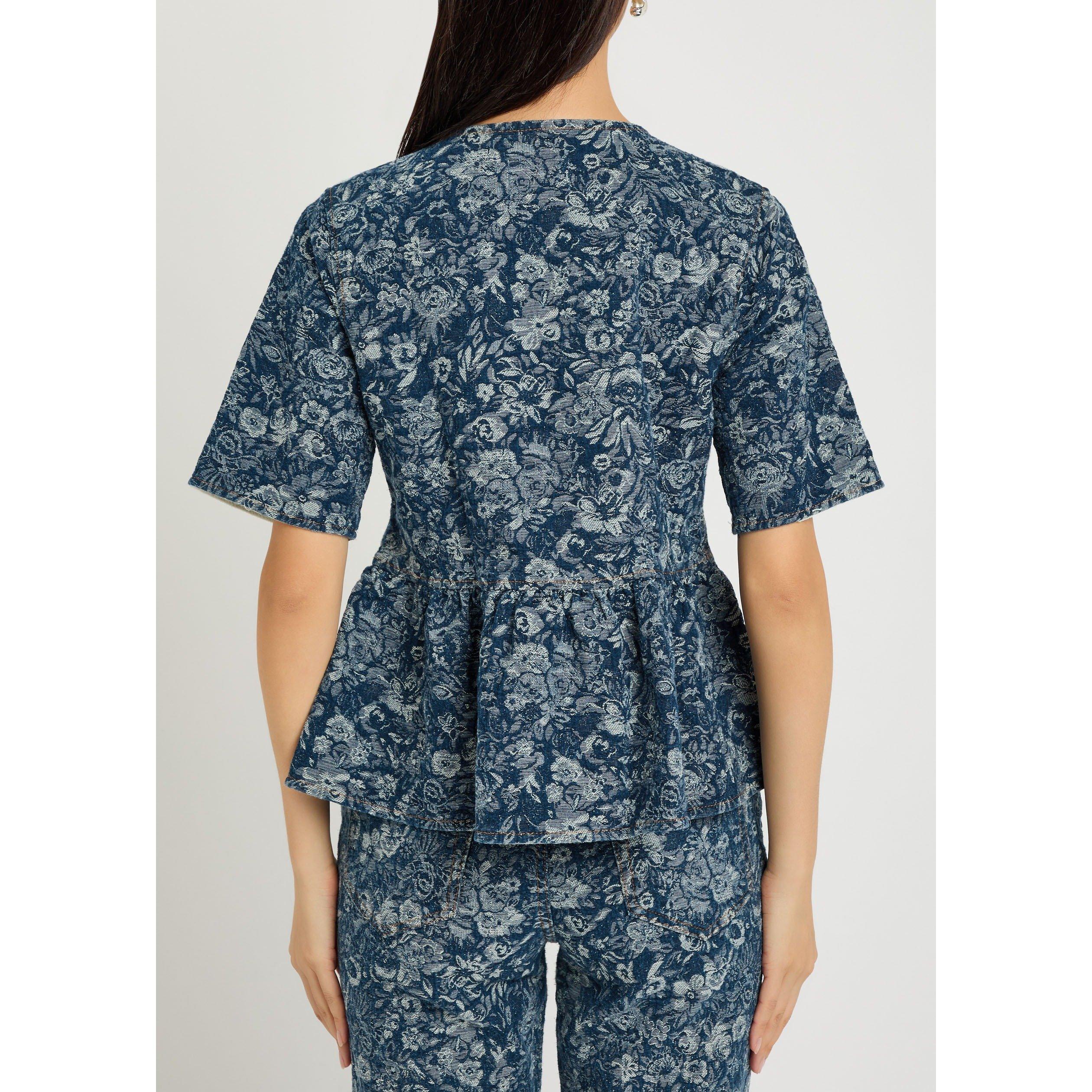DENIM - Ganni - B Tapestry Denim Peplum Blouse - 3