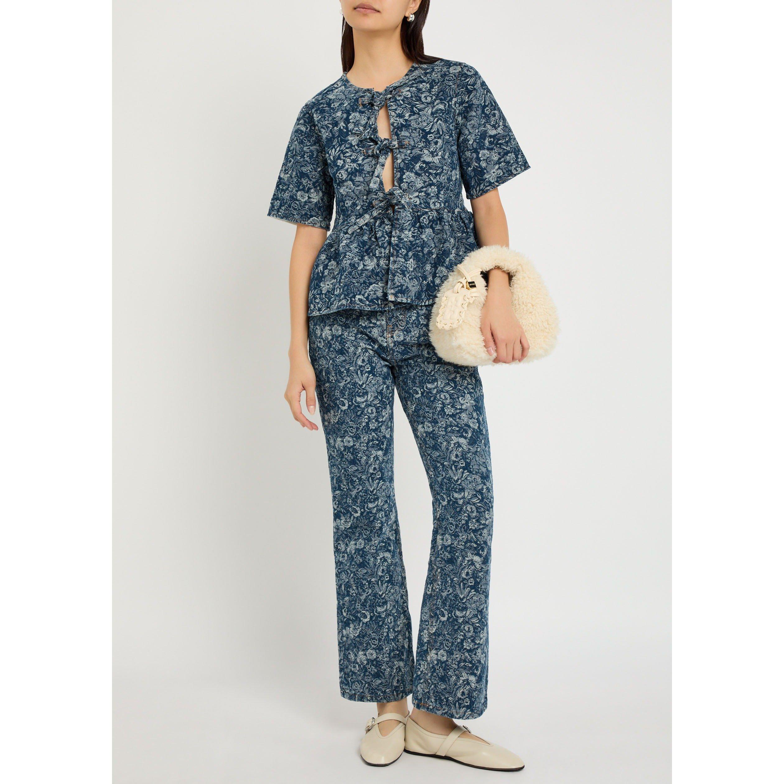 DENIM - Ganni - B Tapestry Denim Peplum Blouse - 5